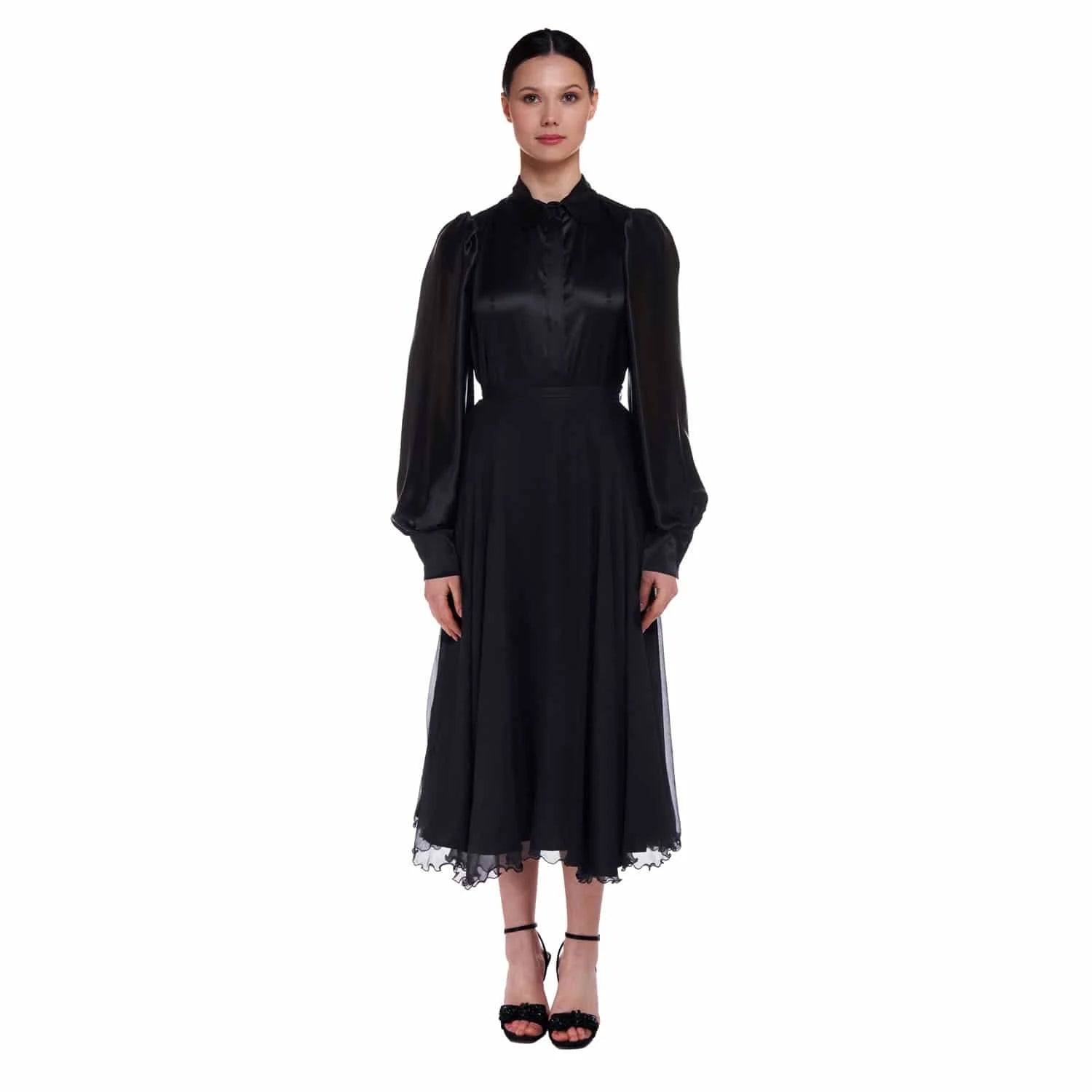 Black silk blouse - Blouse