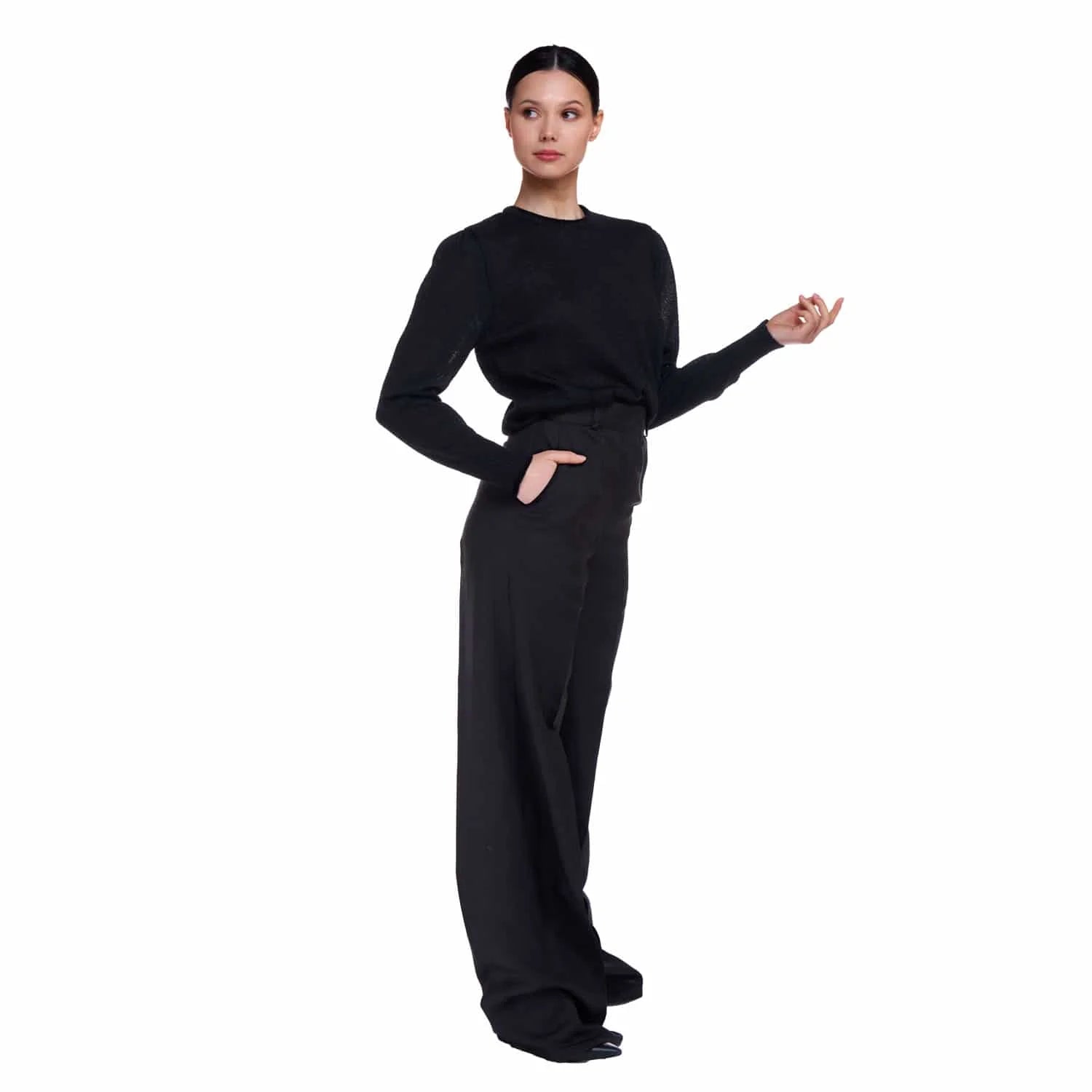 Black sweater in mohair wool - Knitwear