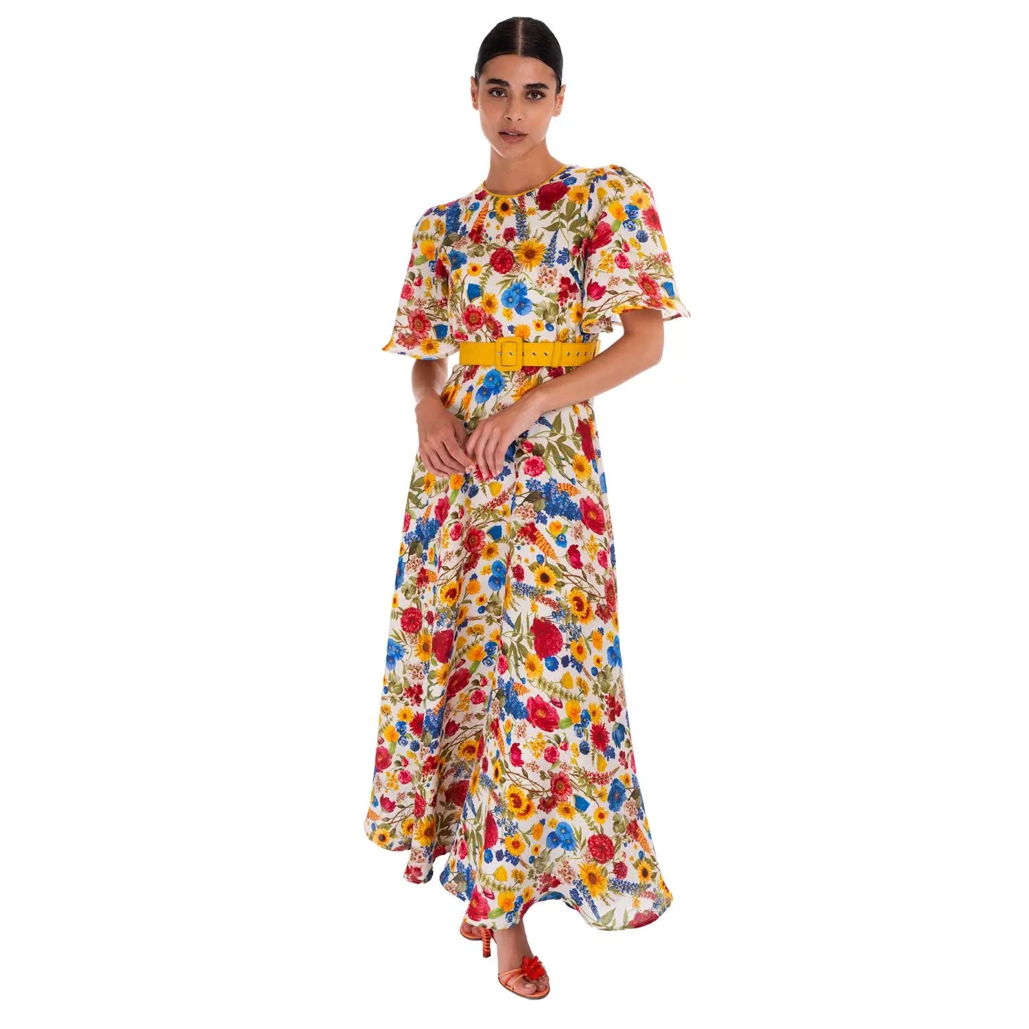 Blossom Garden Linen Dress - Dress