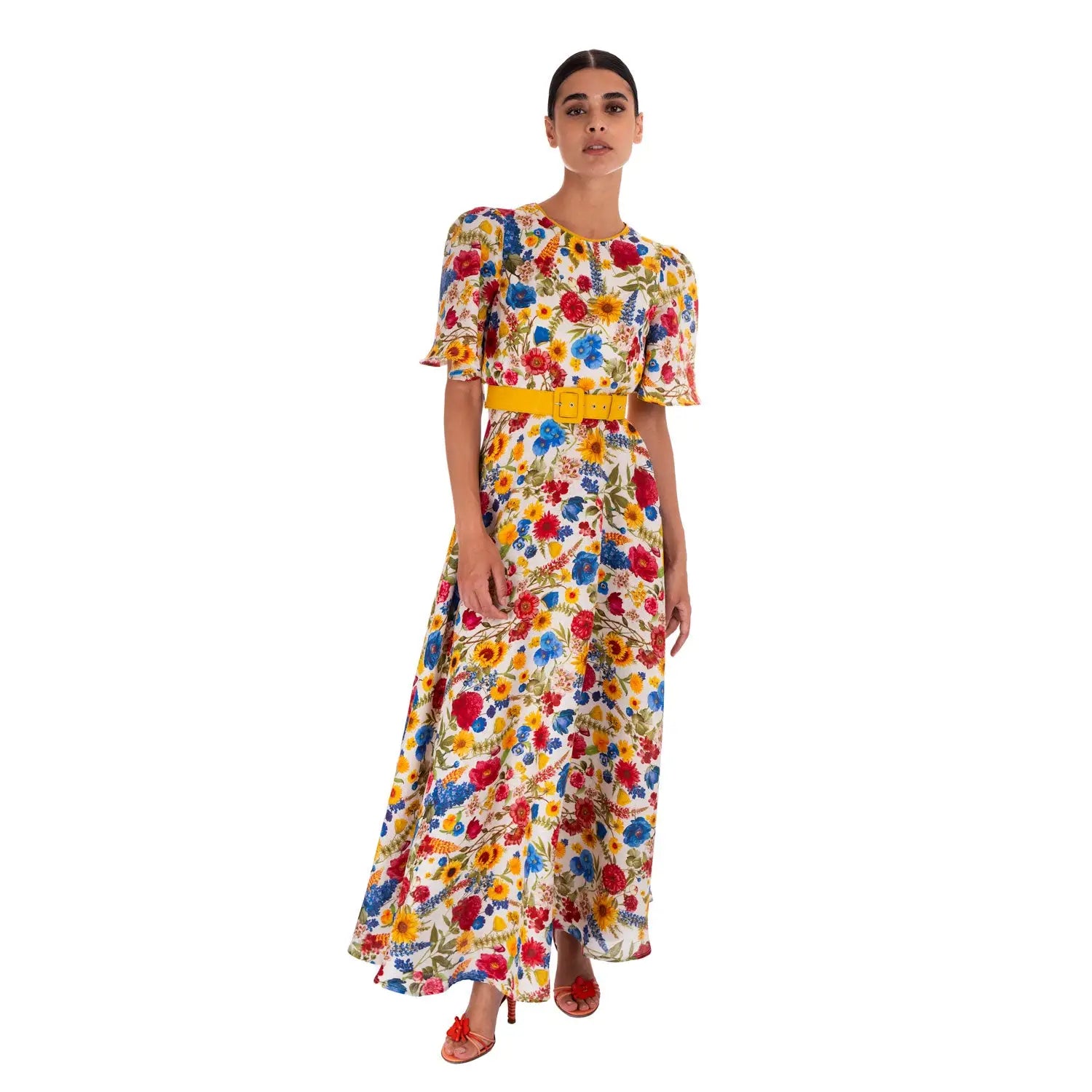 Blossom Garden Linen Dress - Dress