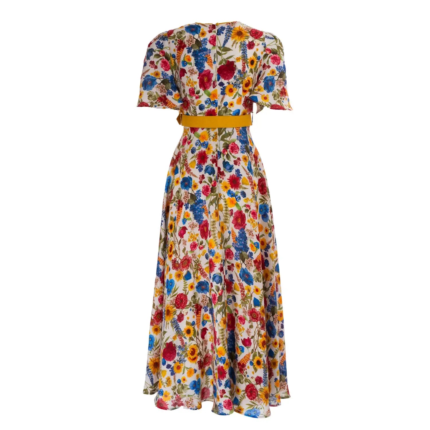 Blossom Garden Linen Dress - Dress