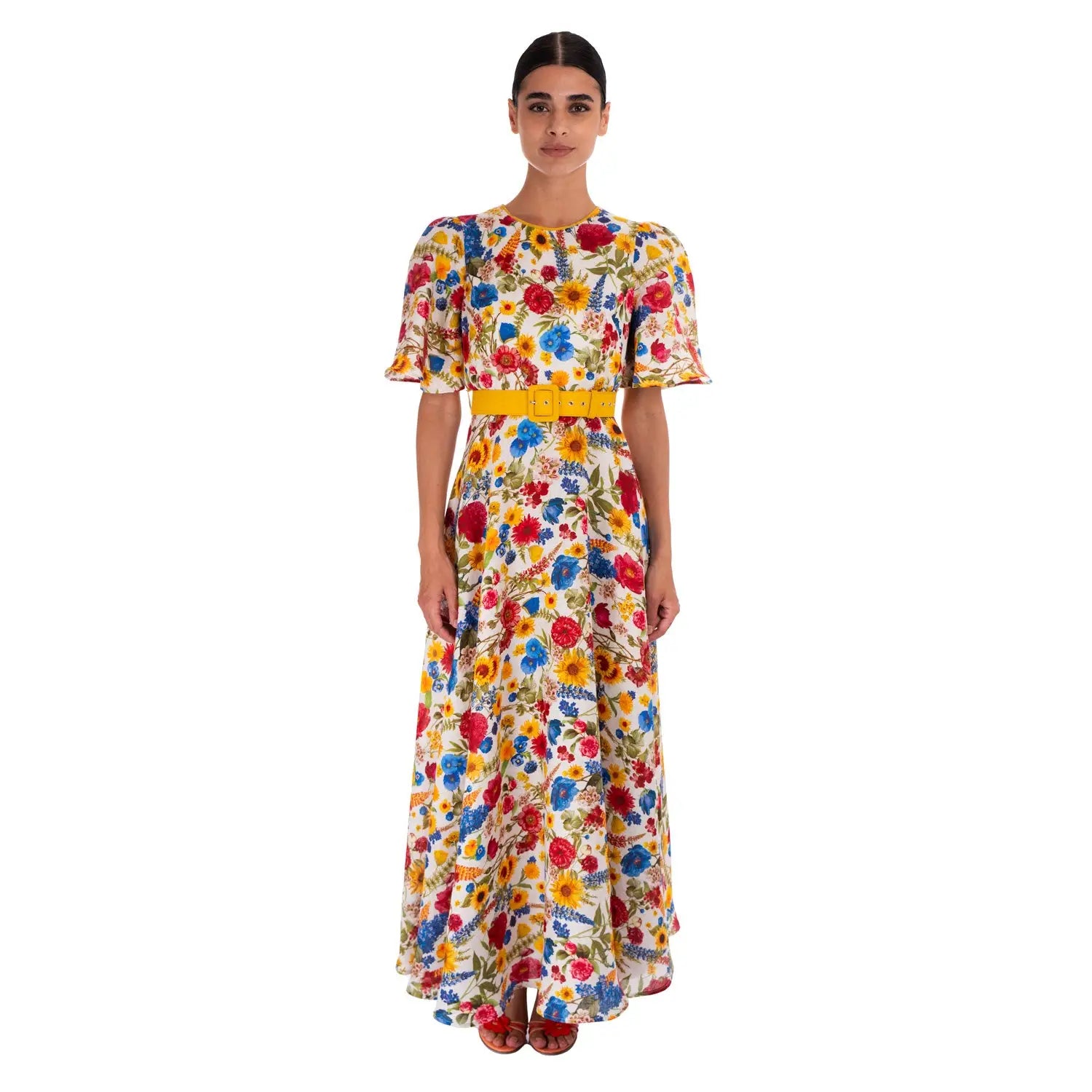 Blossom Garden Linen Dress - Dress