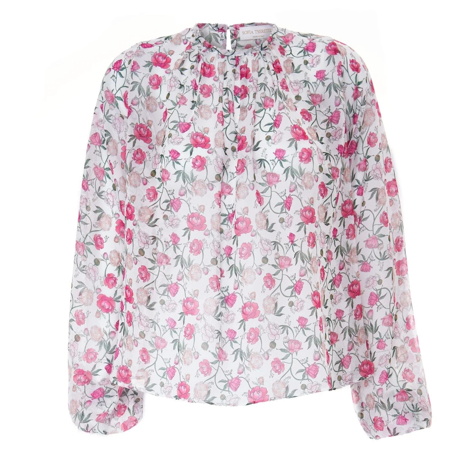 Blouse in georgette peony print - Blouse