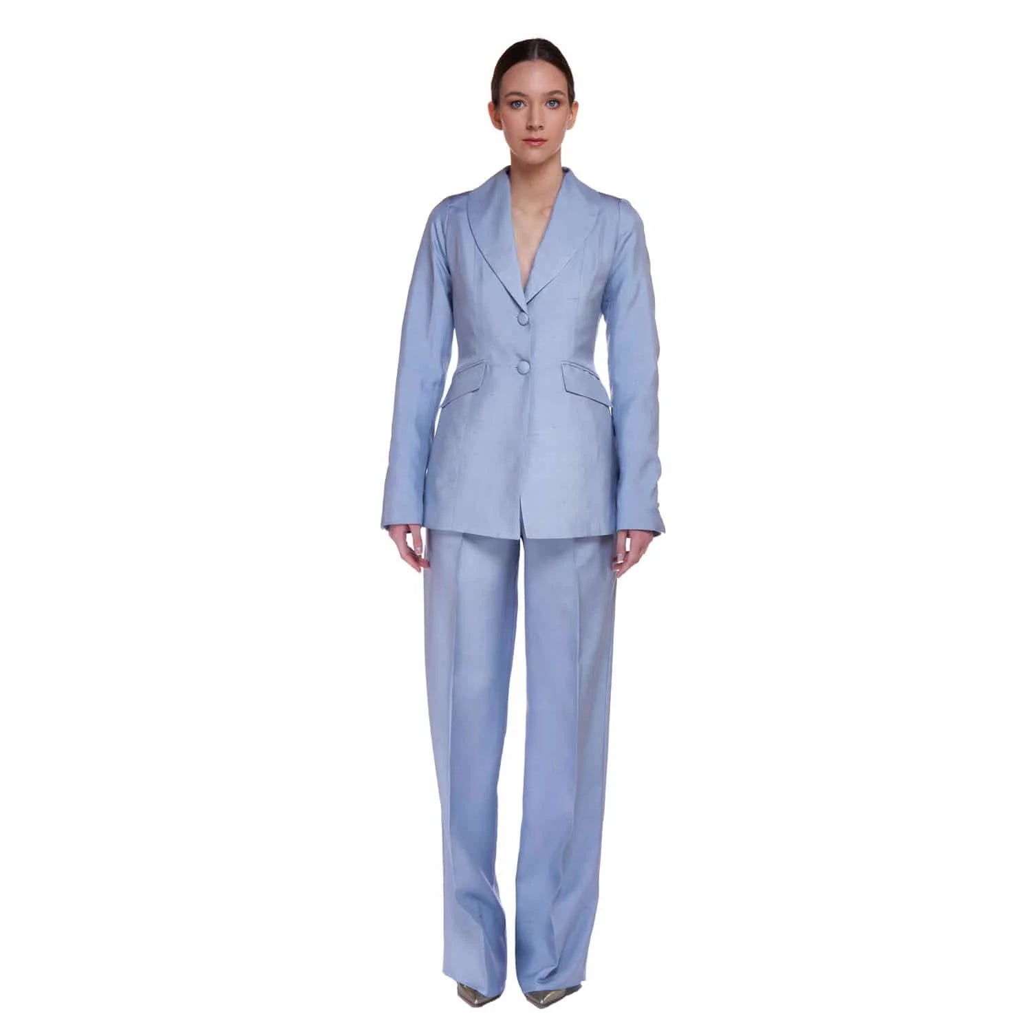 Blue Silk Jacket - Jacket