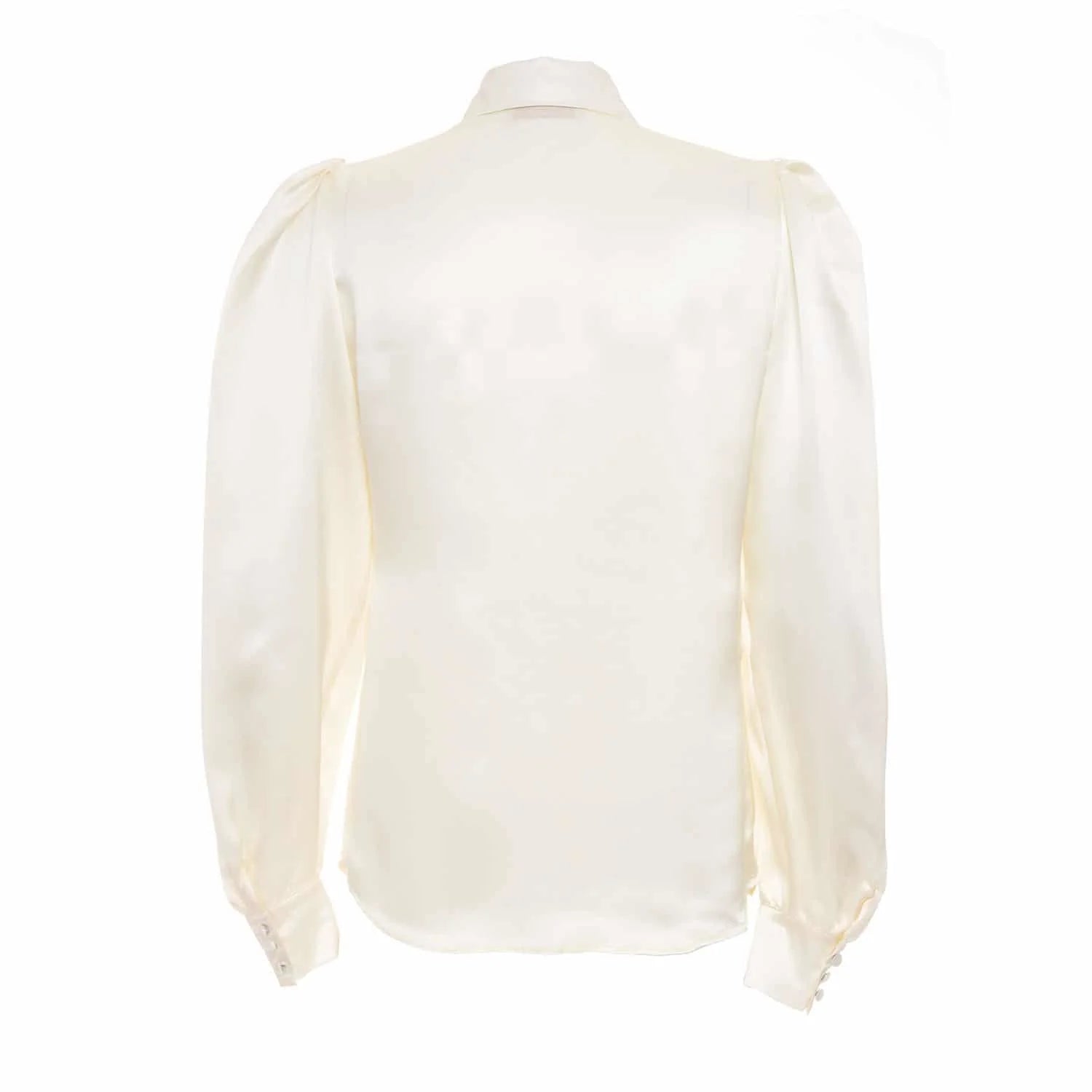 Cream white silk blouse - Blouse