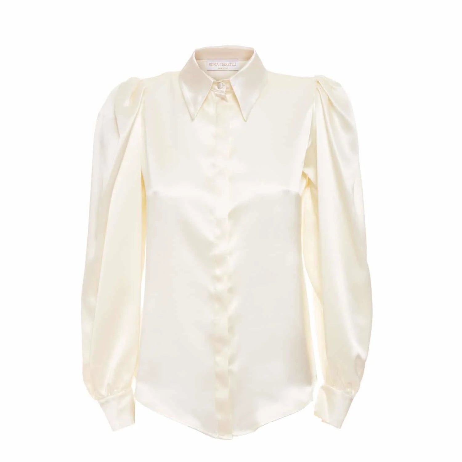 Cream white silk blouse - Blouse
