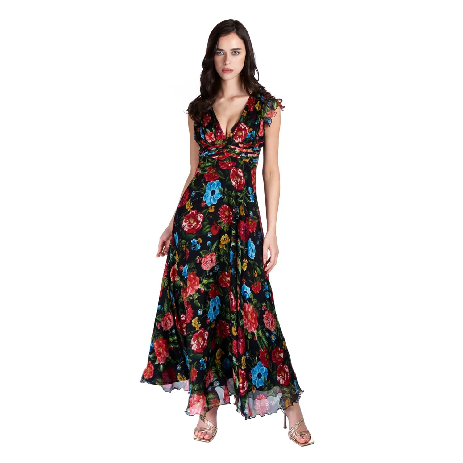 Evening Dress in Floral Motif - Dress