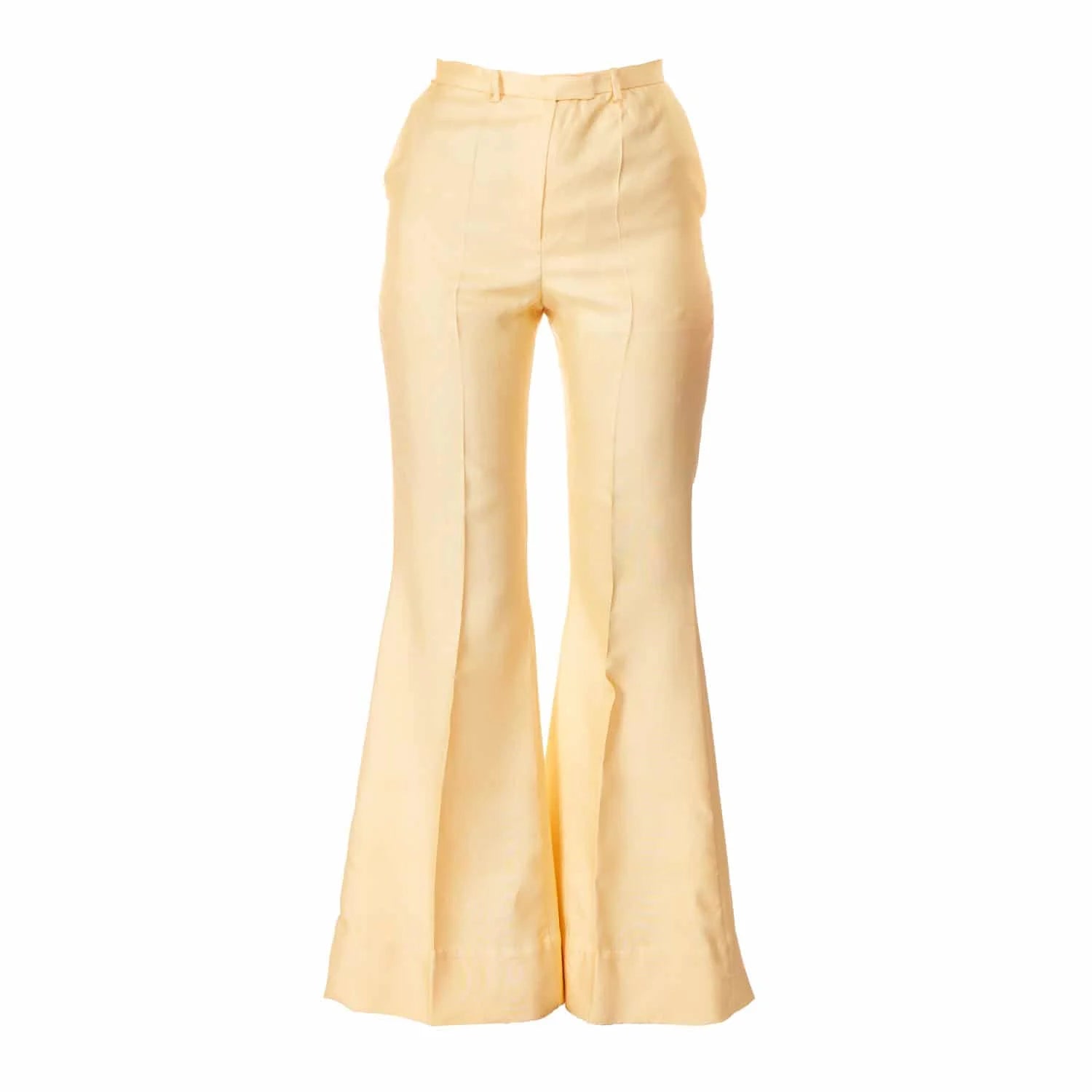 Flared trousers in silk shantung - Trousers