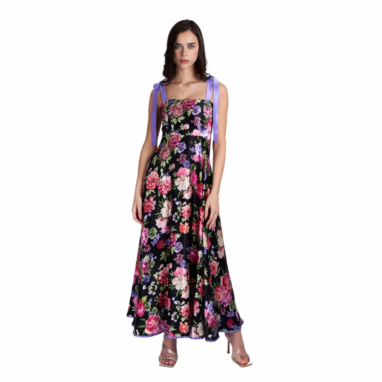 Floral Print Evening Gown - Dress