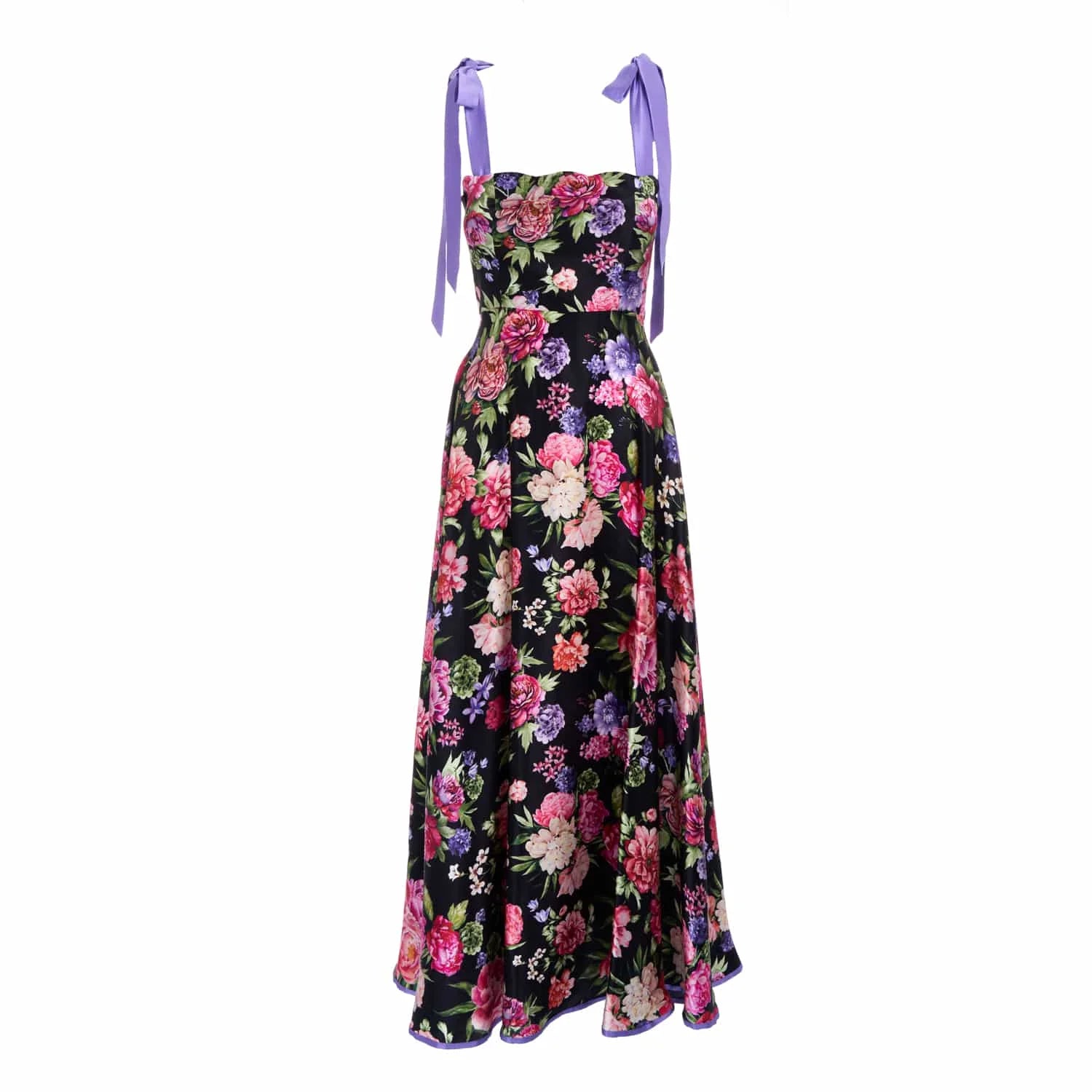 Floral Print Evening Gown - Dress