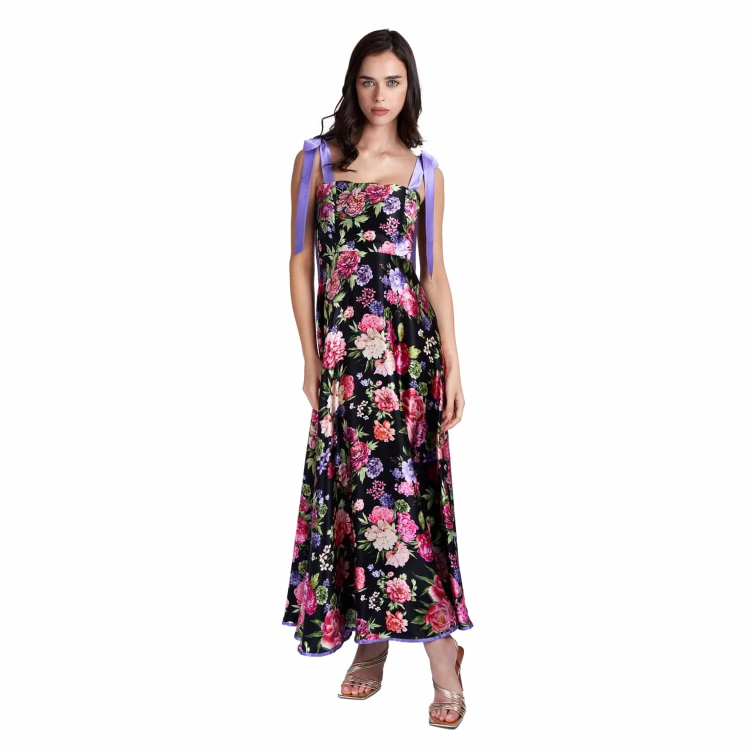 Floral Print Evening Gown - Dress