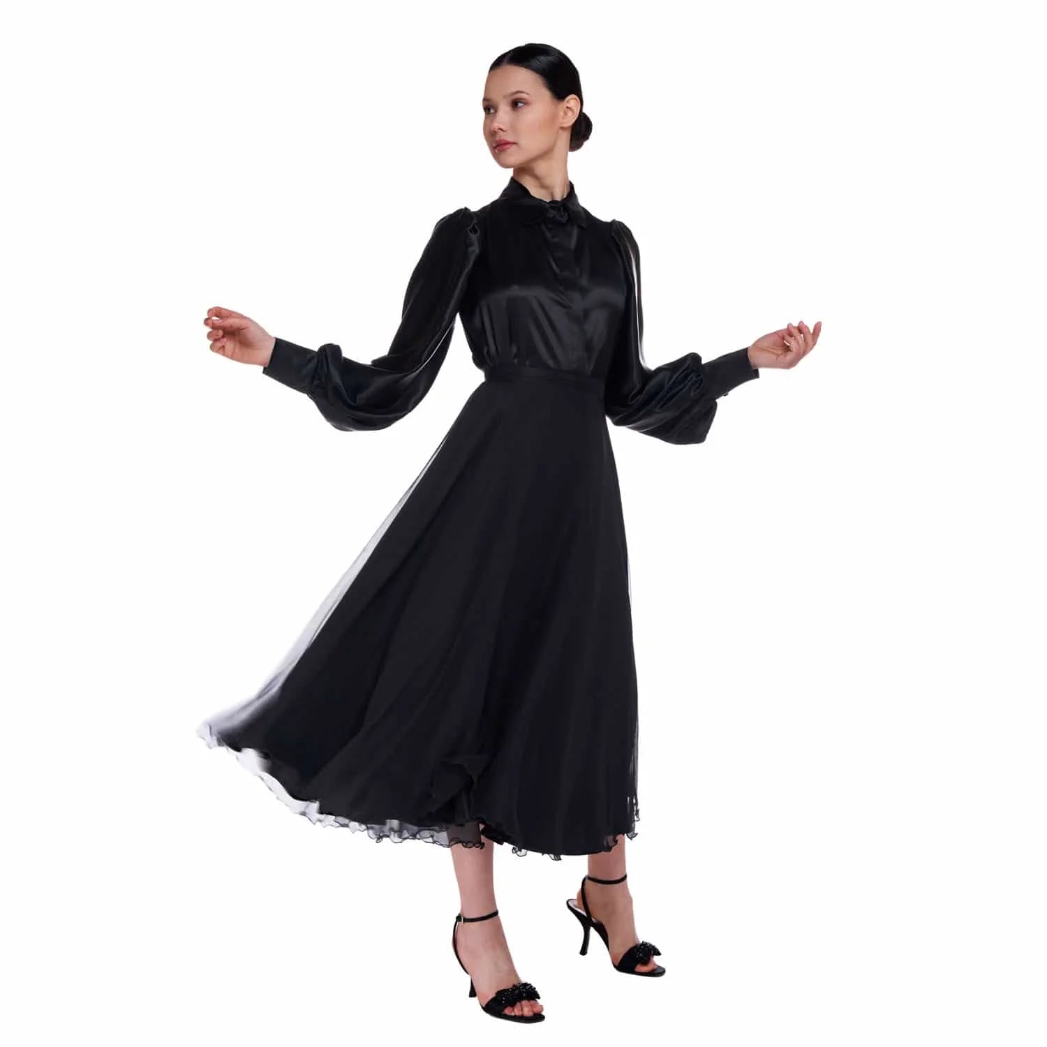 Full wheel crepon skirt - Skirt