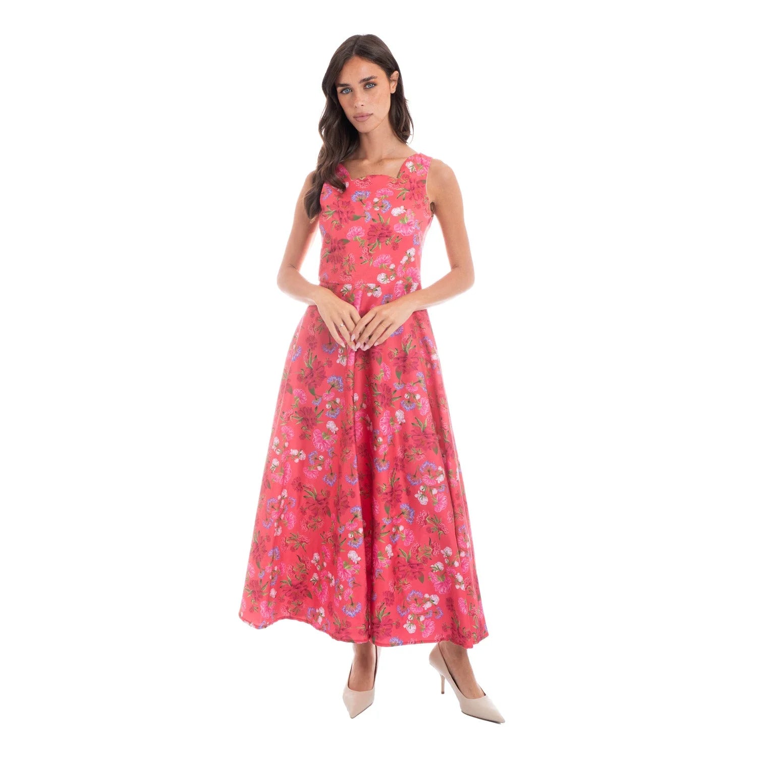 Garnet Floral Gown - Dress