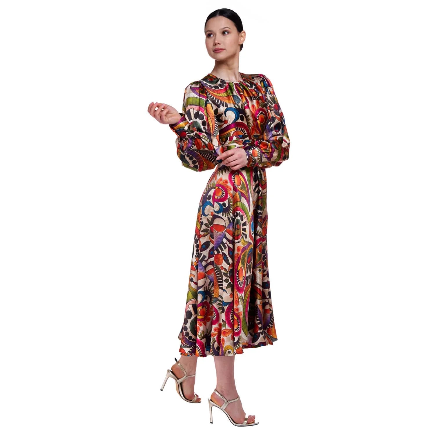 Geometric silk dress - Dress