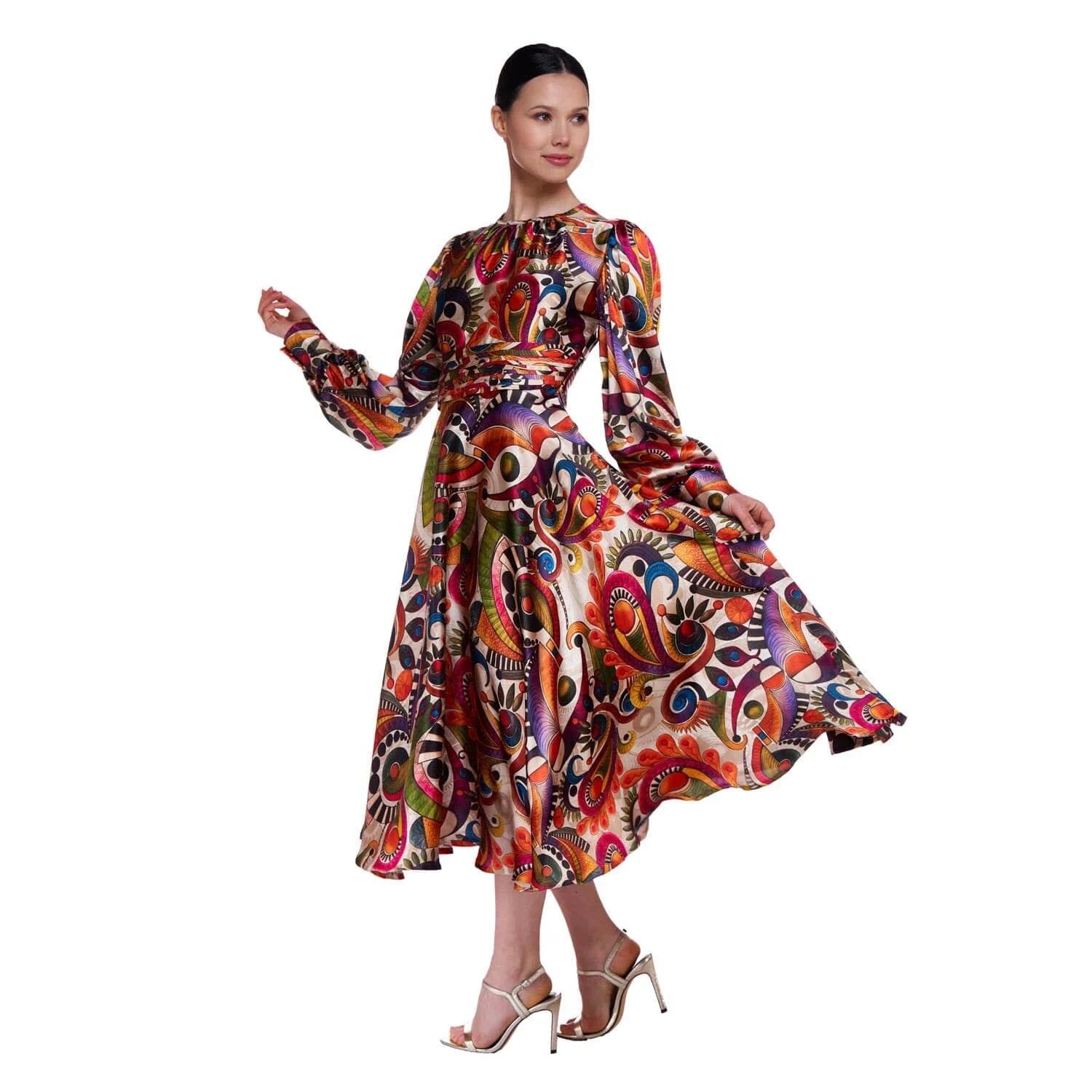 Geometric silk dress - Dress