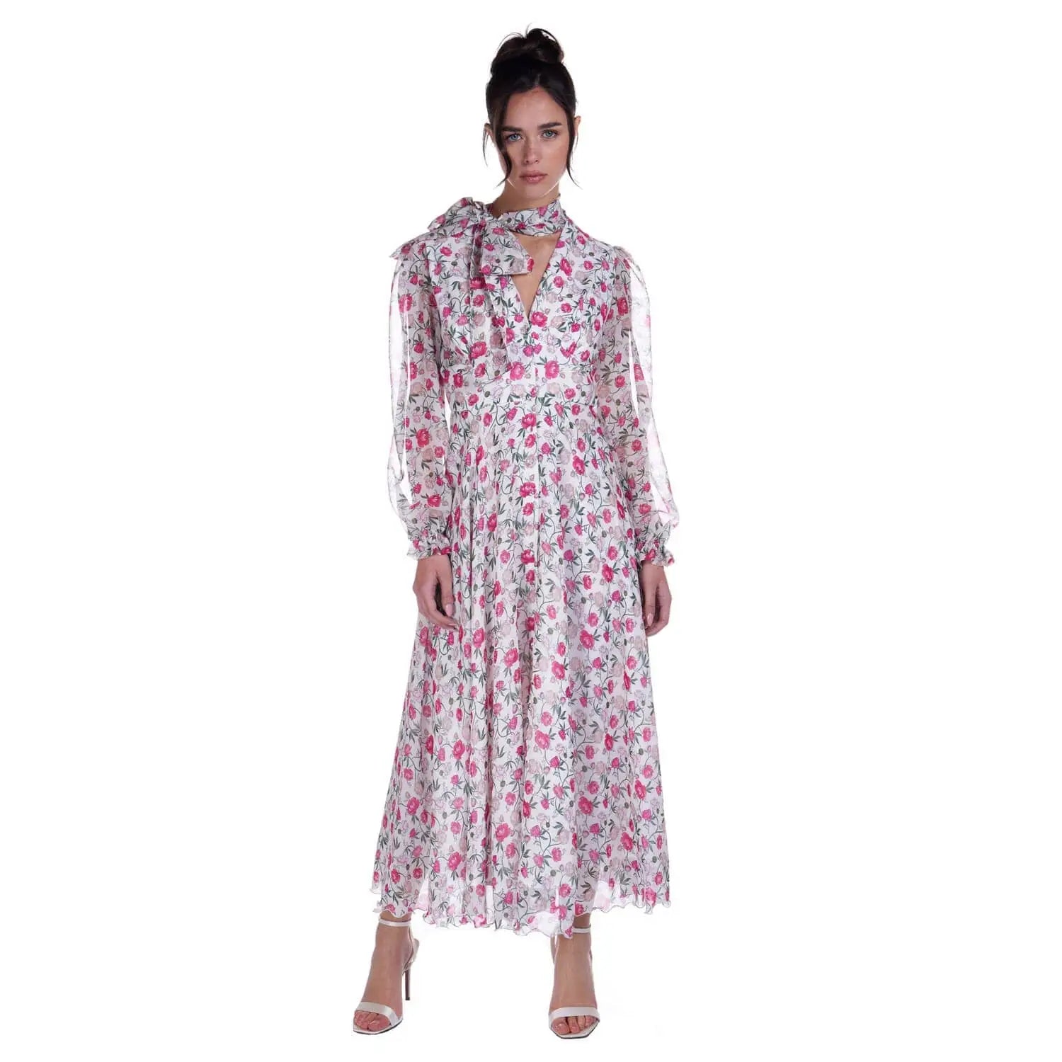 Georgette peony print dress - Dress