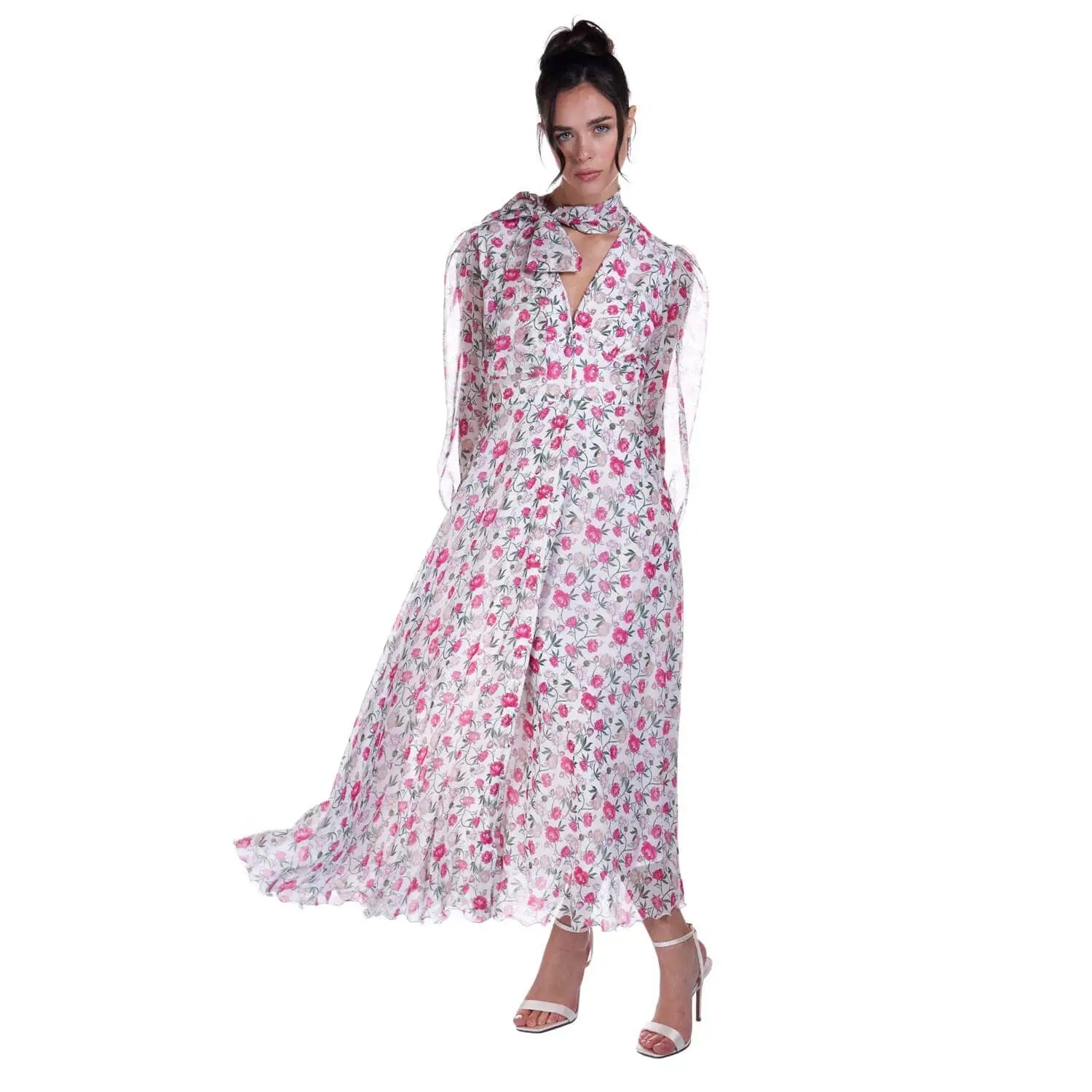 Georgette peony print dress - Dress