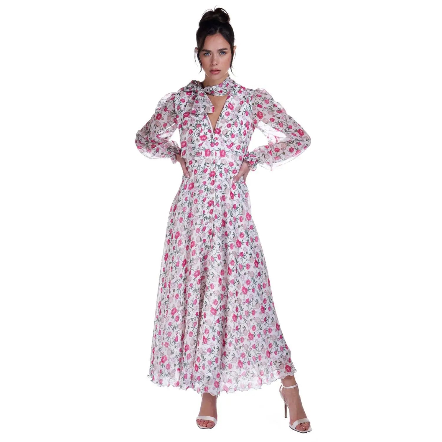 Georgette peony print dress - Dress