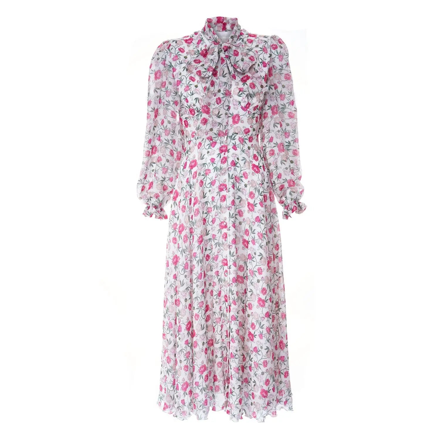 Georgette peony print dress - Dress