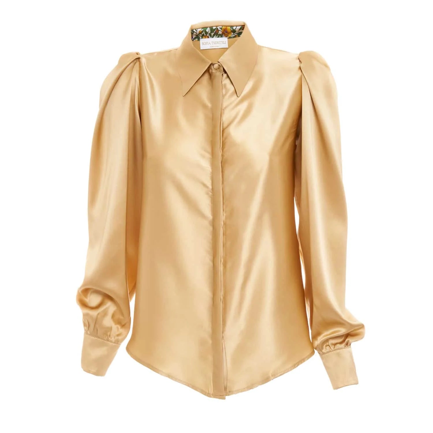 Gold silk blouse - Blouse