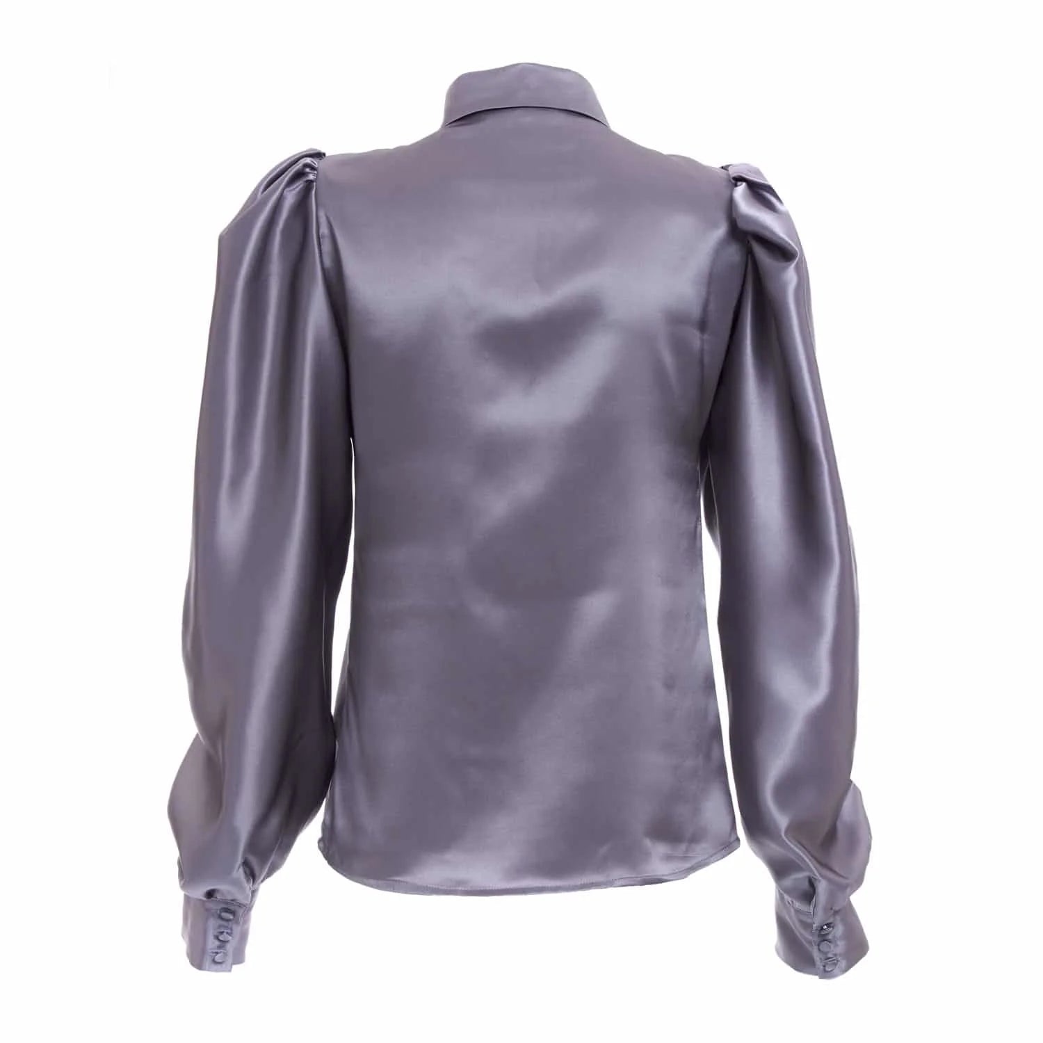 Grey Silk Blouse - Blouse