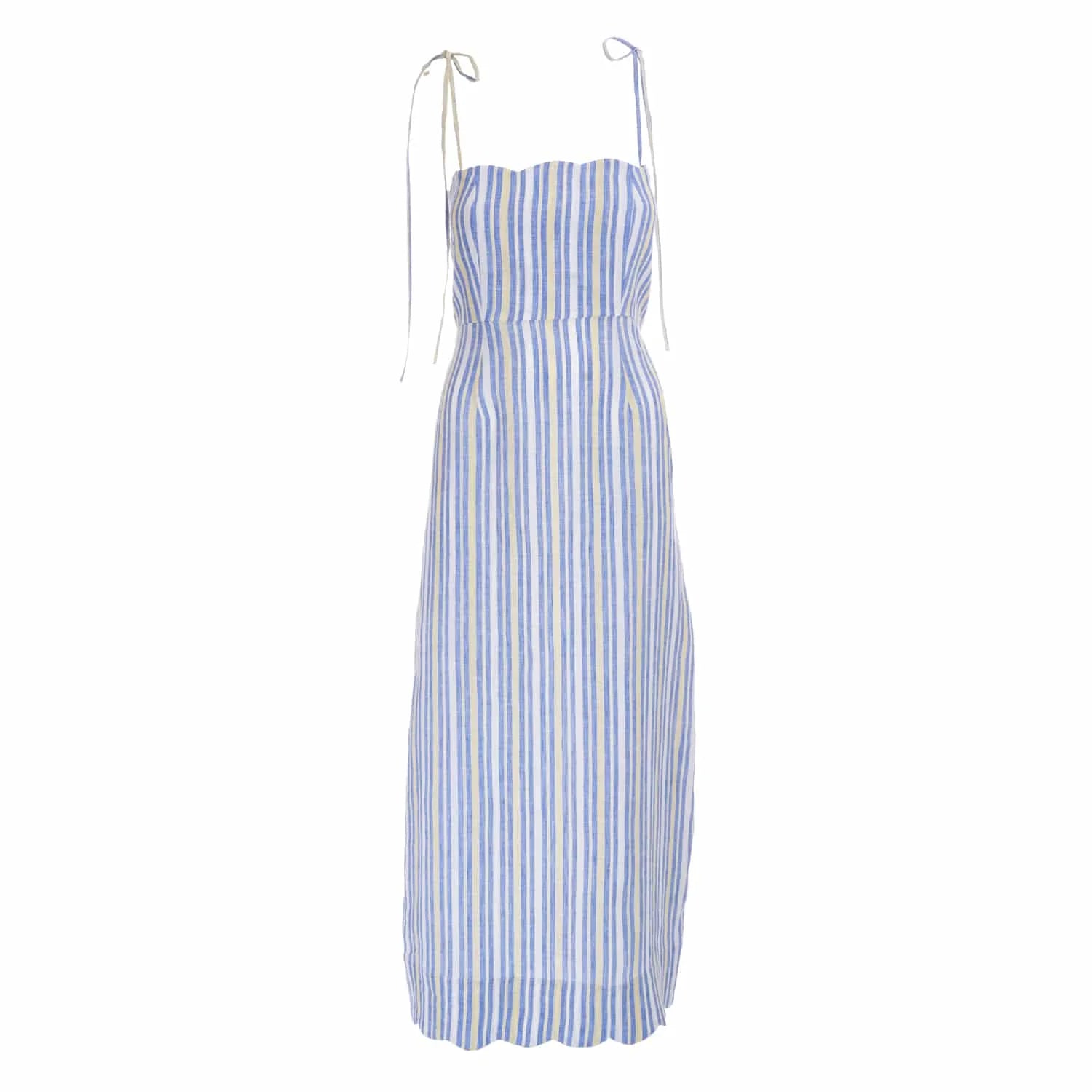 Linen Striped Dress - Dress