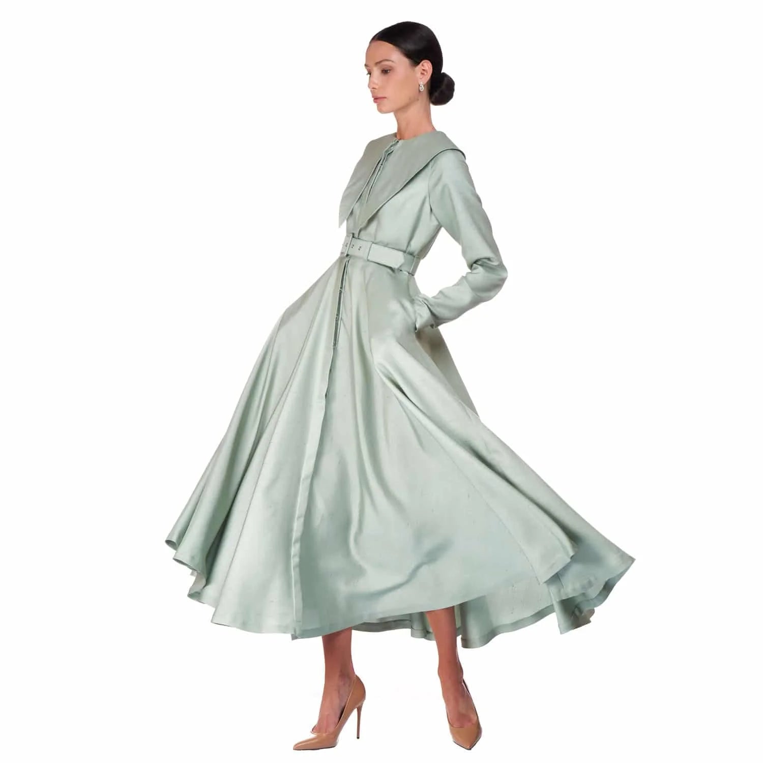 Long dress in shantung - Dress