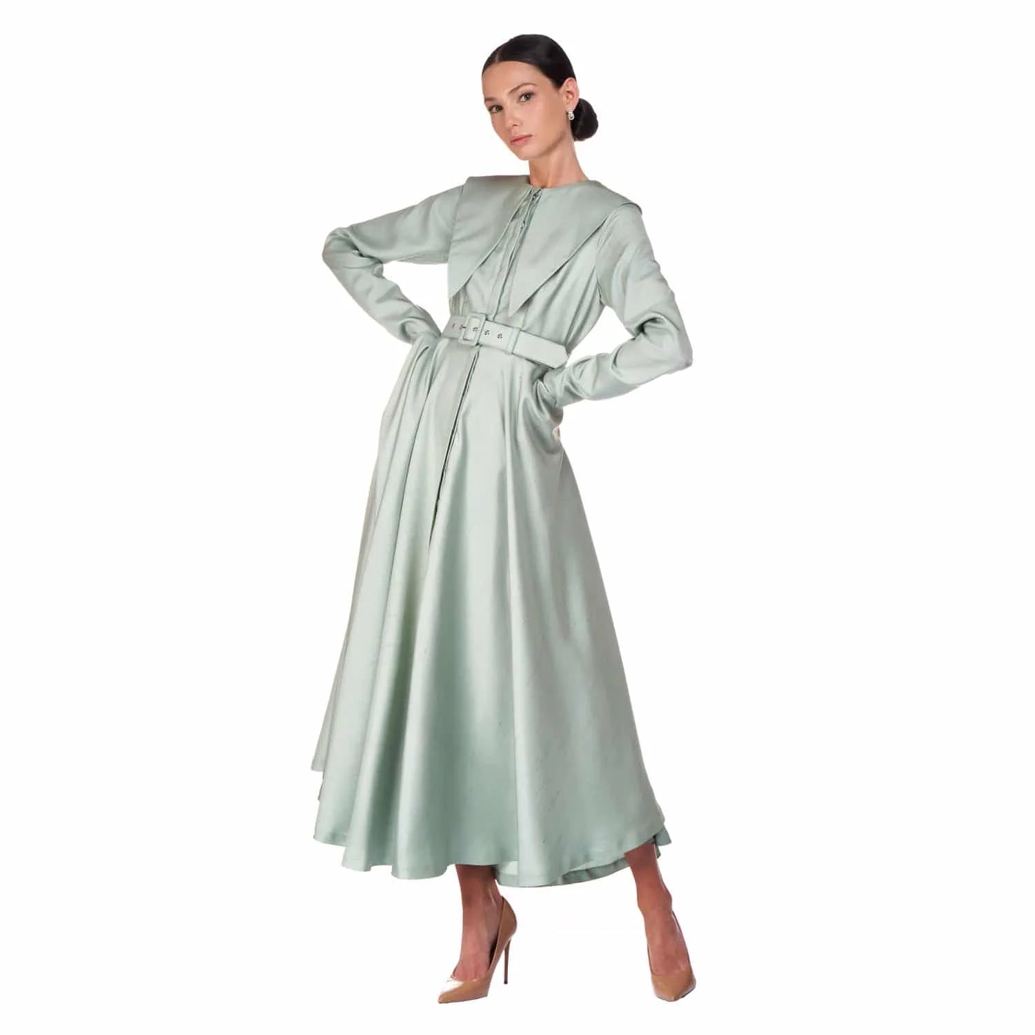 Long dress in shantung - Dress