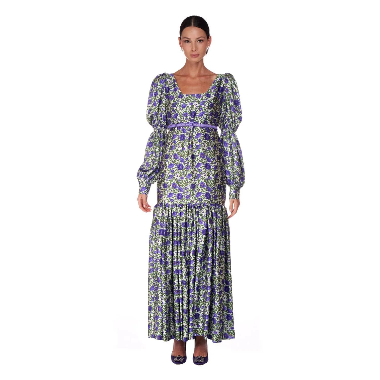 Long purple ‘Botanica’ print dress - Dress