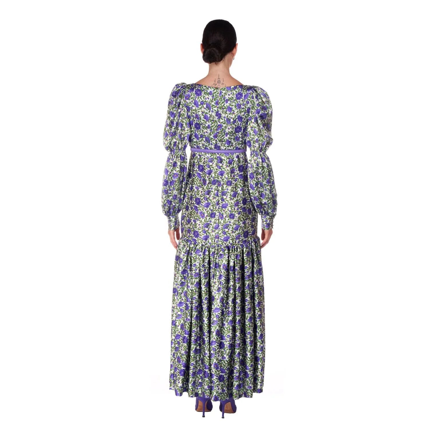 Long purple ‘Botanica’ print dress - Dress