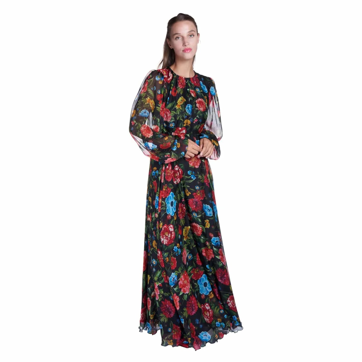 Long silk chiffon dress - Dress