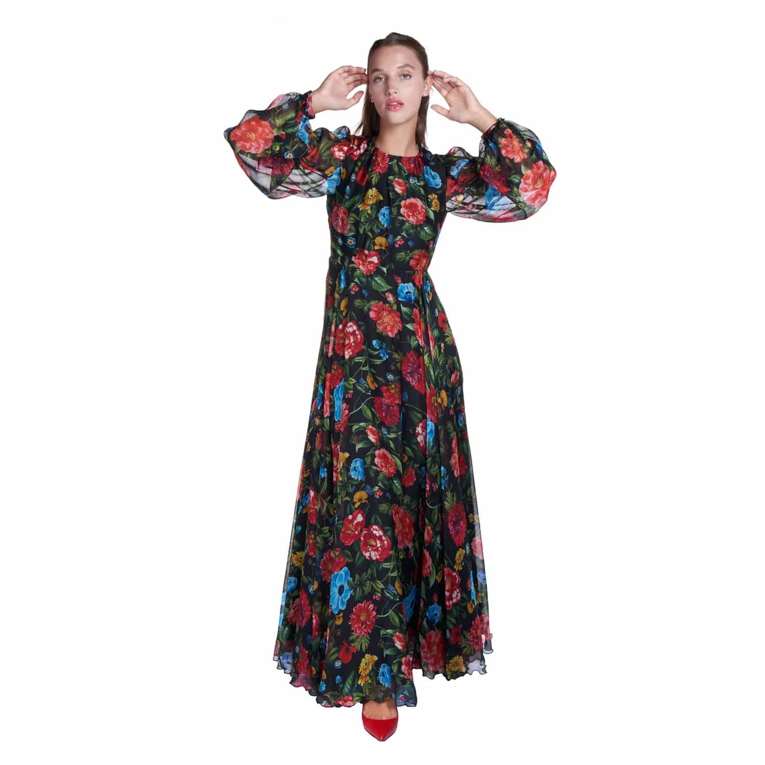 Long silk chiffon dress B2B - Dress