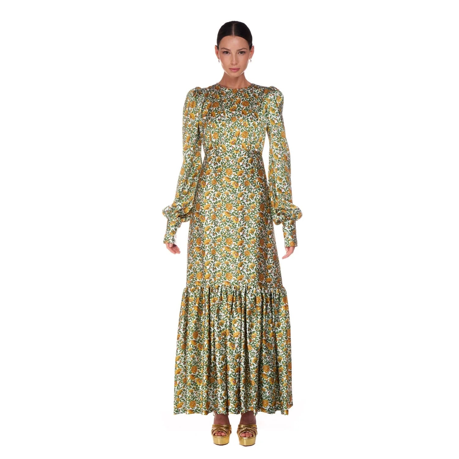 Long silk dress ‘Botanica’ print - Dress