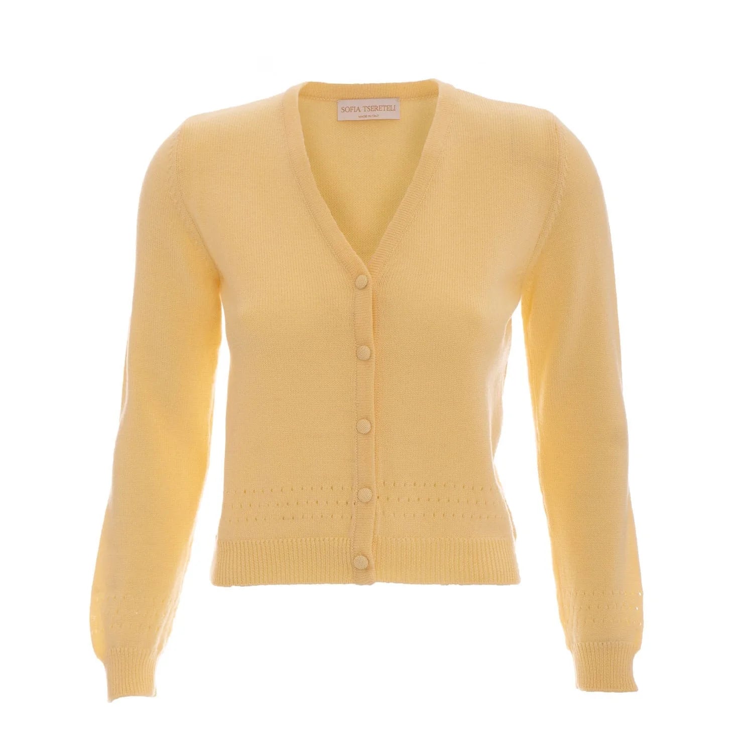Merino wool knitted cardigan - S / Lemon - Knitwear