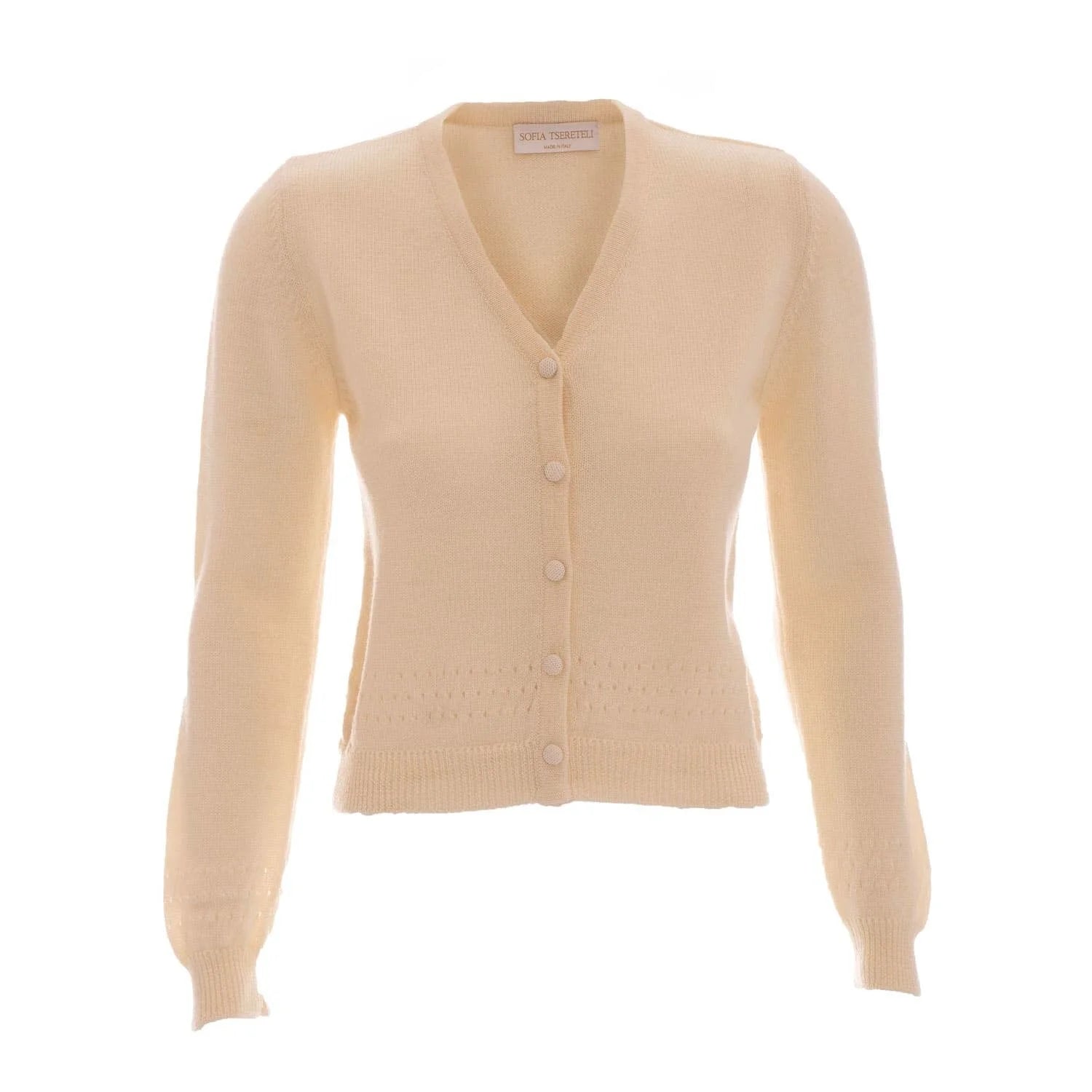 Merino wool knitted cardigan - S / White - Knitwear