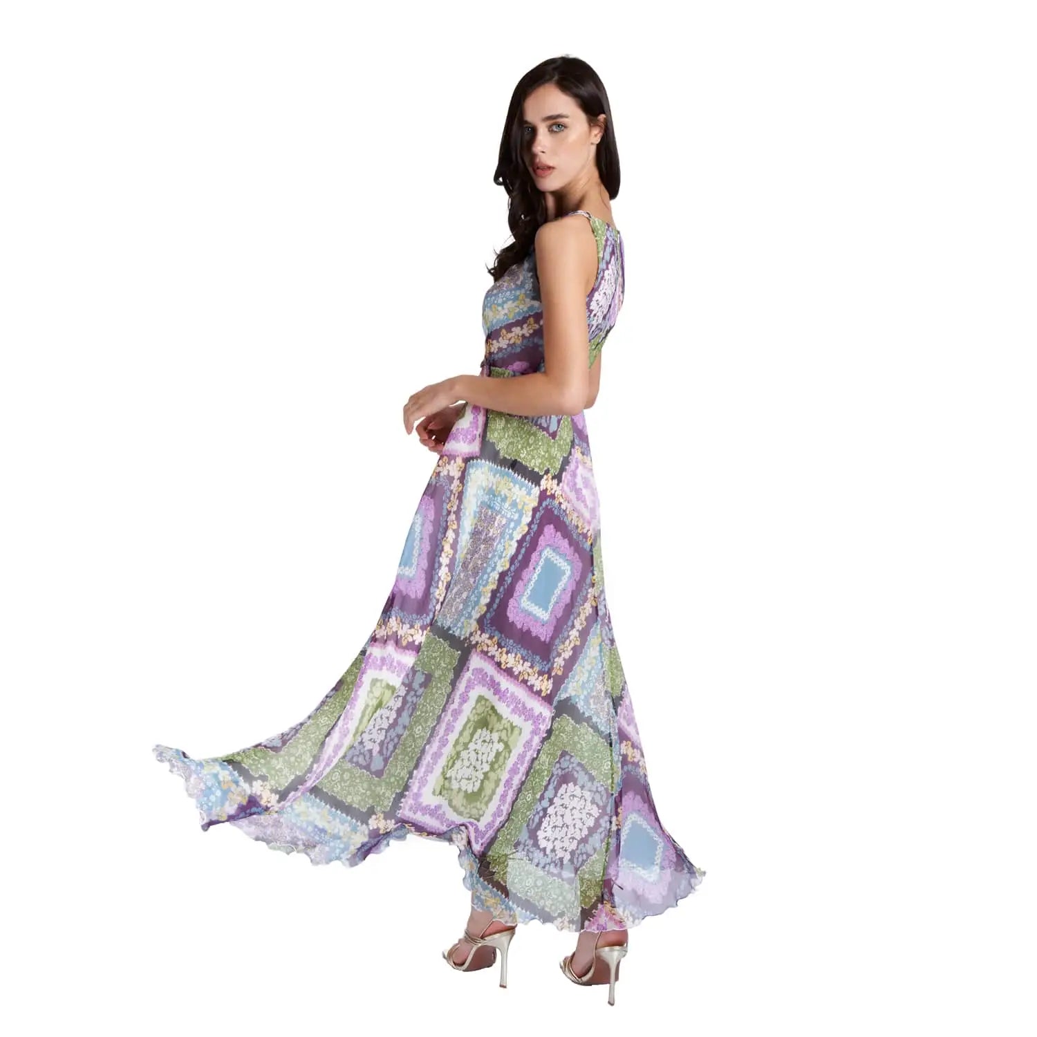 Multi-color Silk Dress - Dress