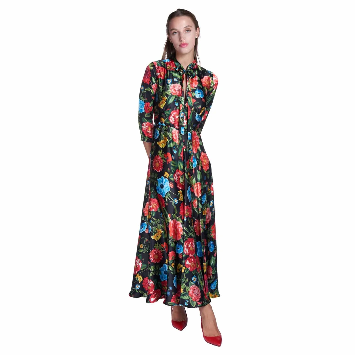 Multi floral silk dress B2B - Dress