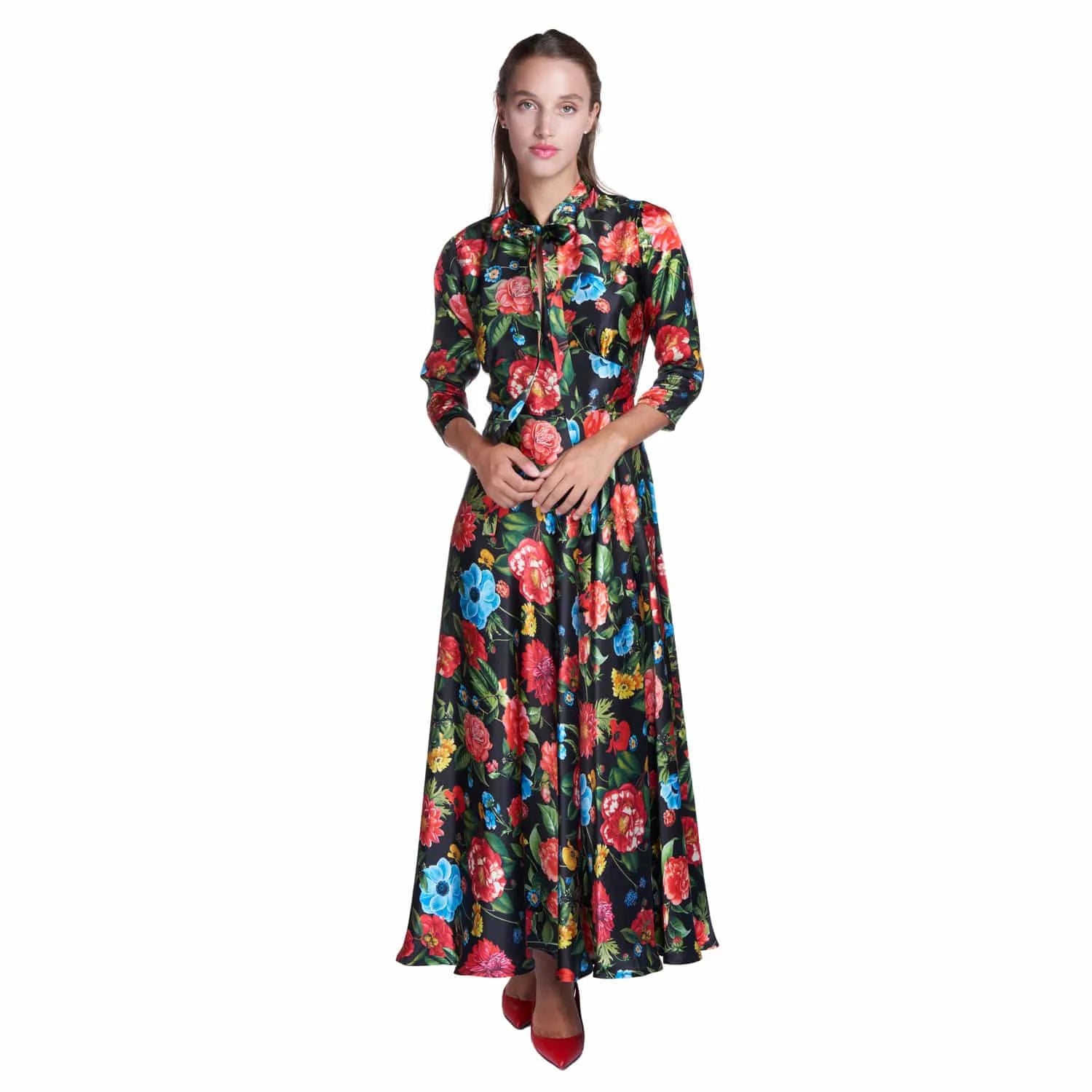 Multi floral silk dress B2B - Dress