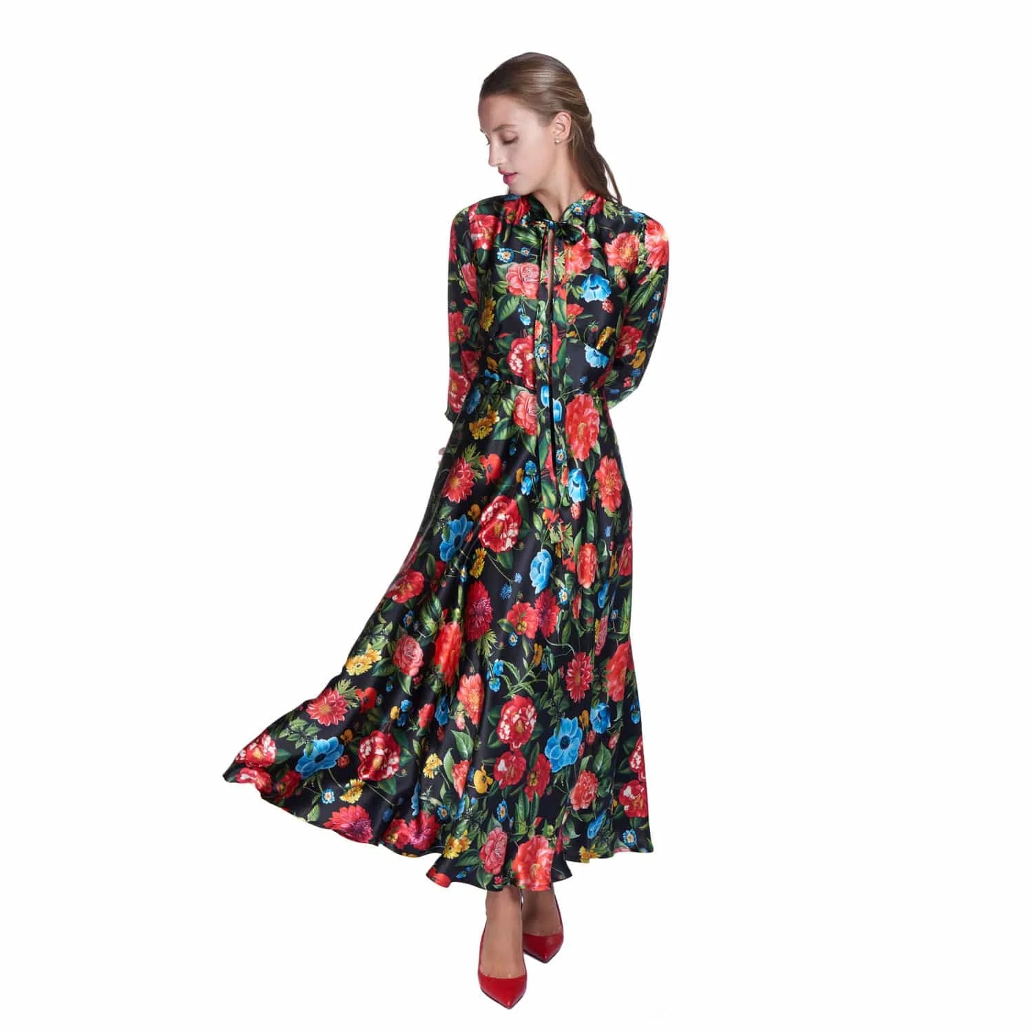 Multi floral silk dress B2B - Dress