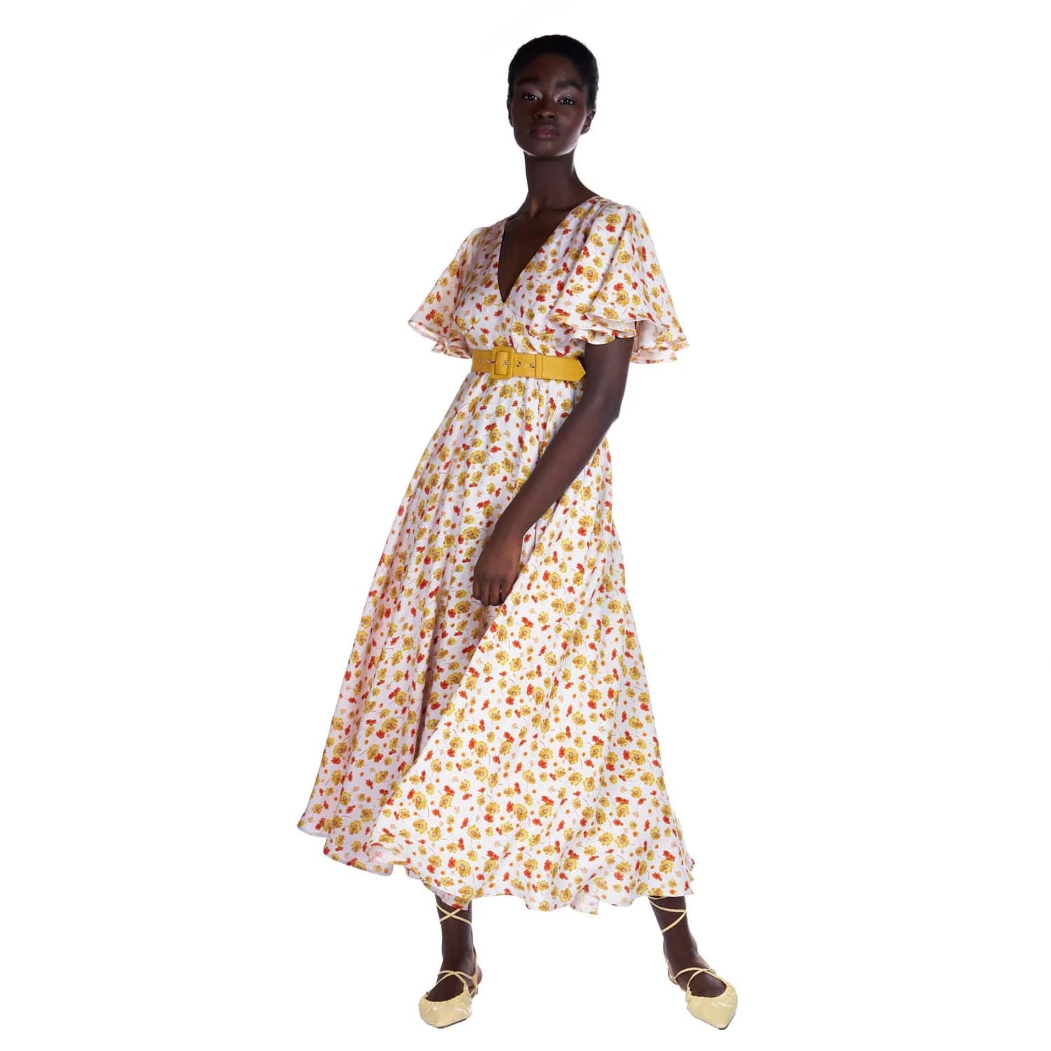 Orange summer linen dress - Dress