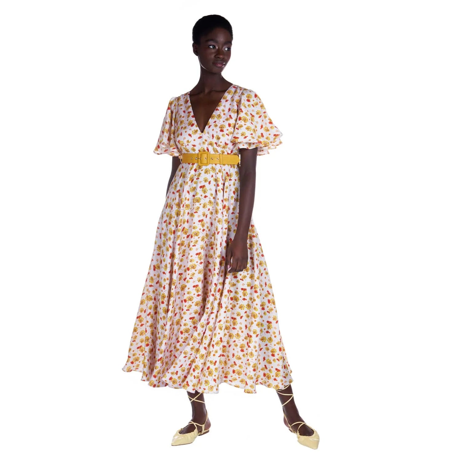 Orange summer linen dress - Dress