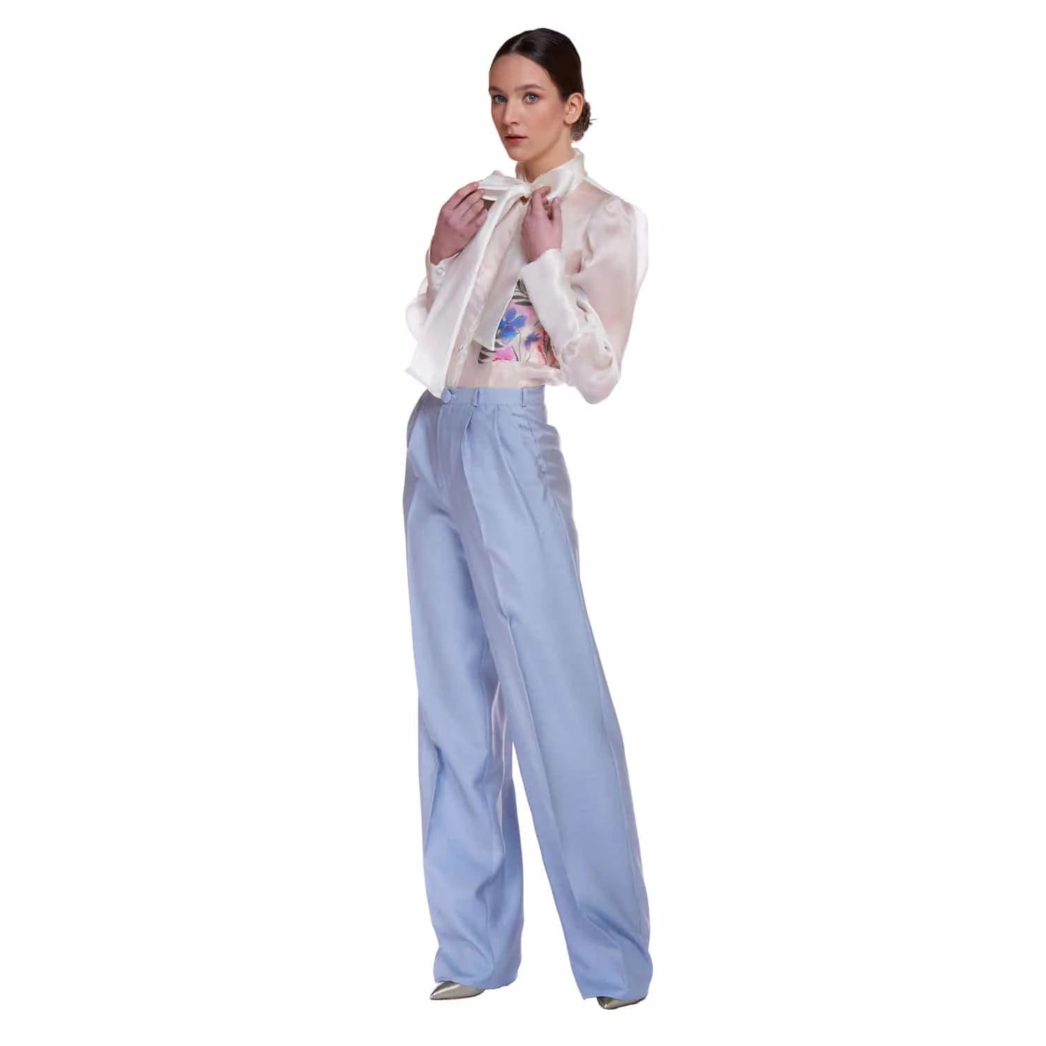 Organza blouse with floral pattern - Blouse