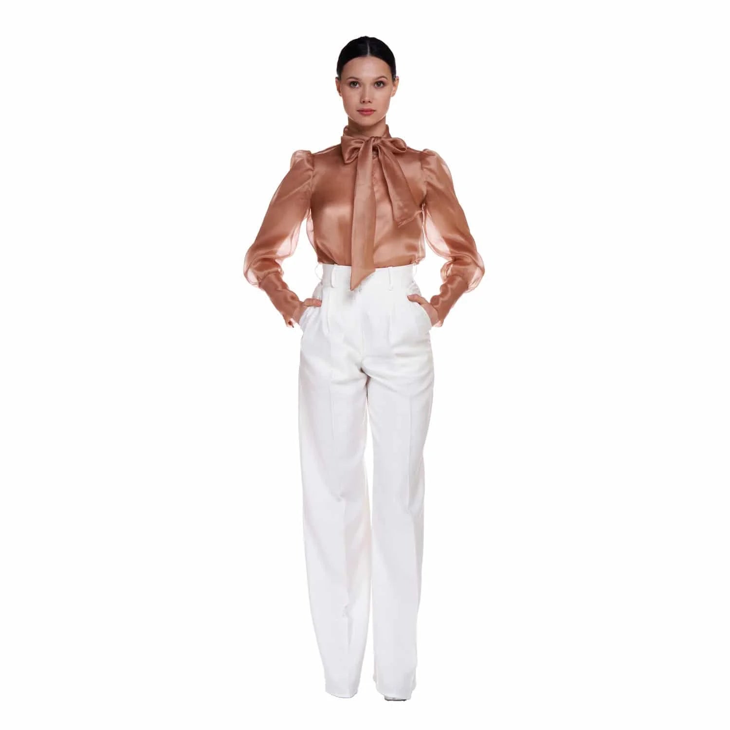 Organza nude blouse - Blouse