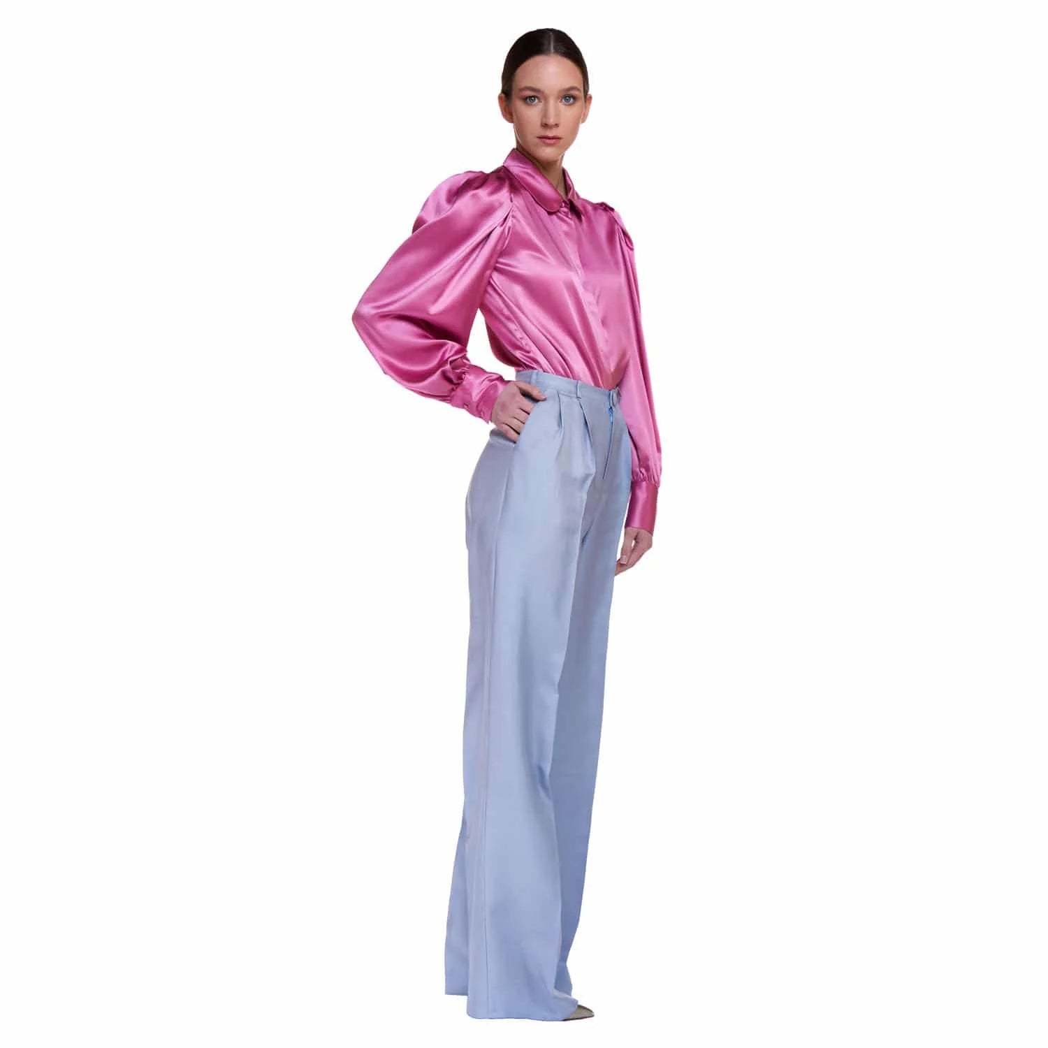 pink silk blouse - Blouse