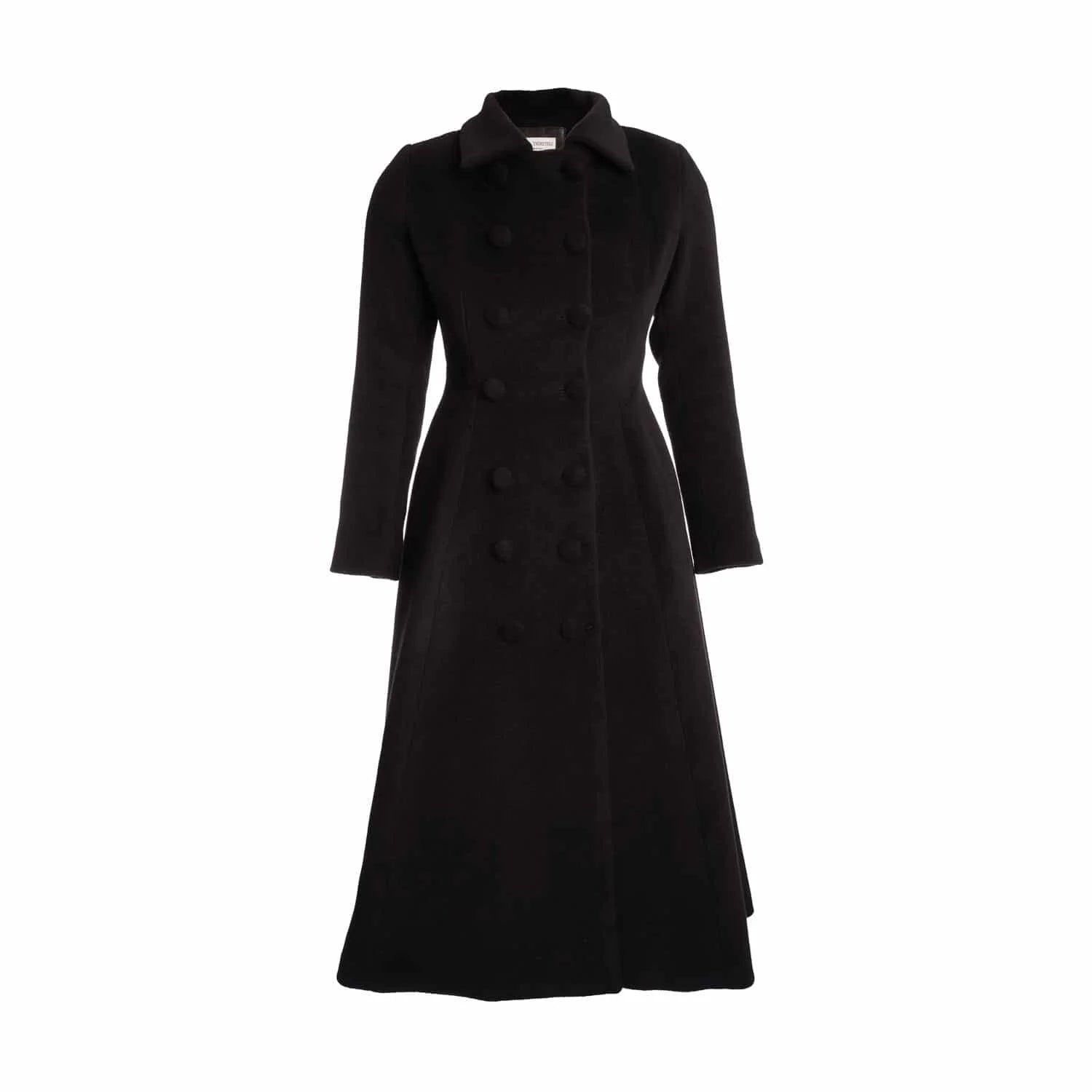 Redingote coat in virgin wool and cashmere - black - Coat