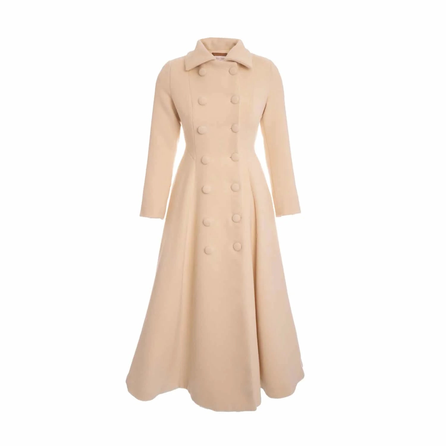 Redingote coat in virgin wool and cashmere - Ivory - Coat