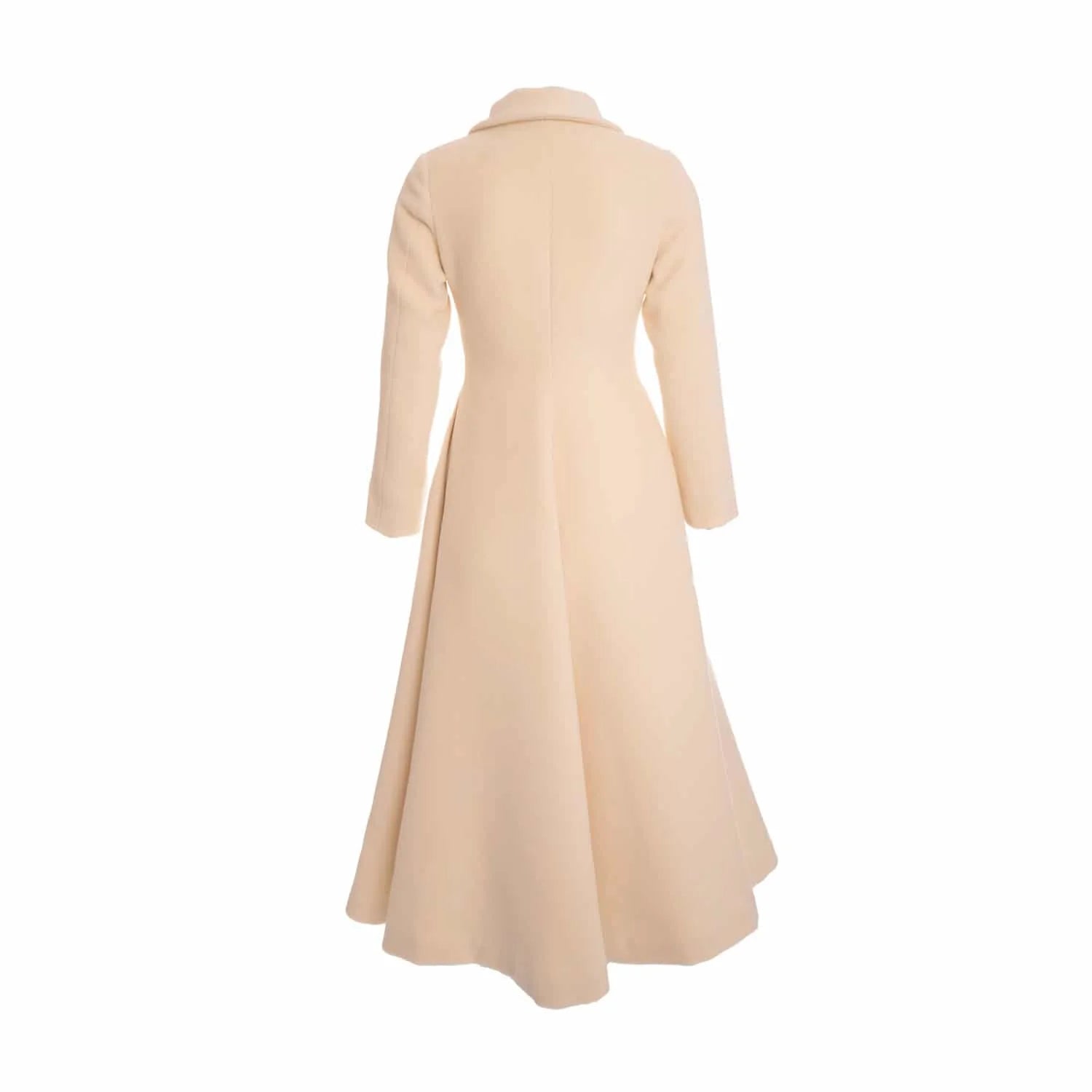 Redingote coat in virgin wool and cashmere - Ivory - Coat