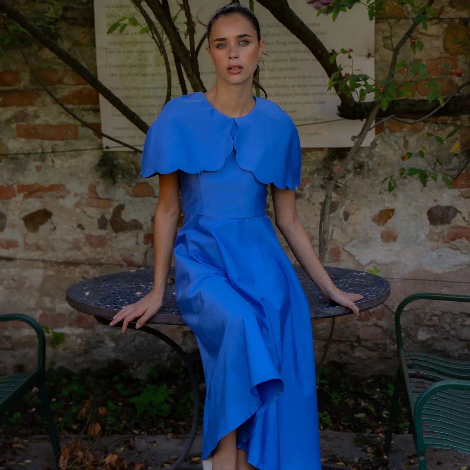 Satin Capelet Dress - Dress