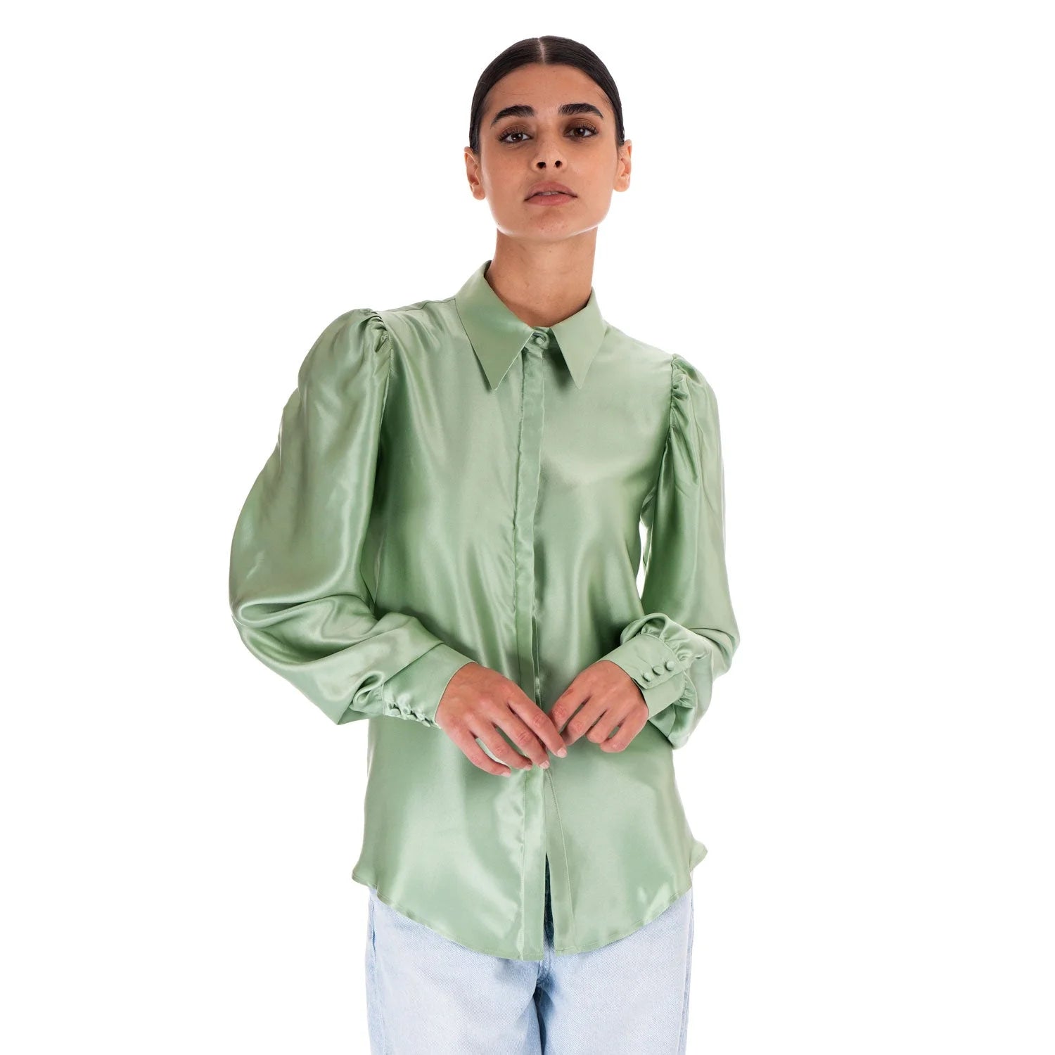 Satin Silk Blouse - Blouse