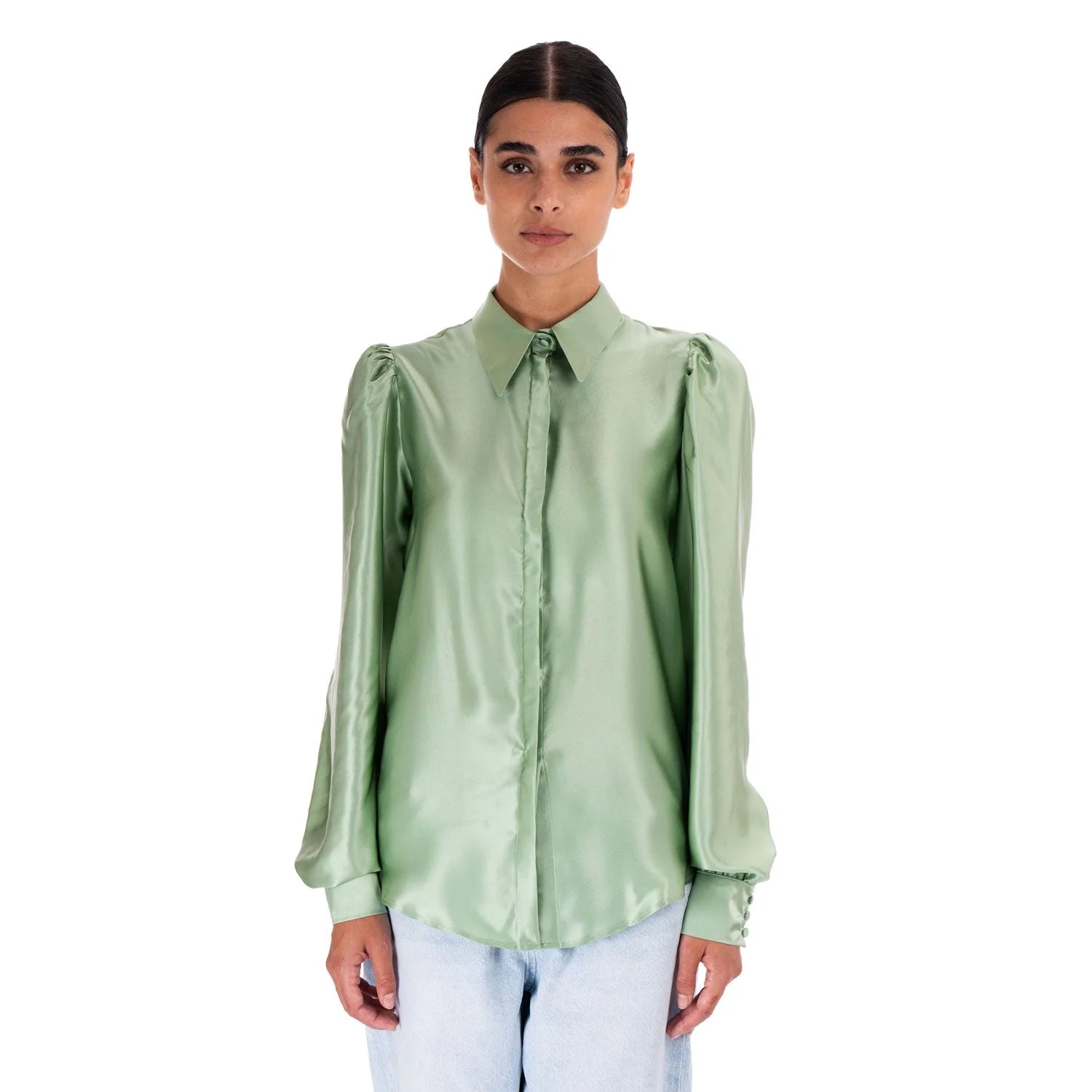 Satin Silk Blouse - Blouse